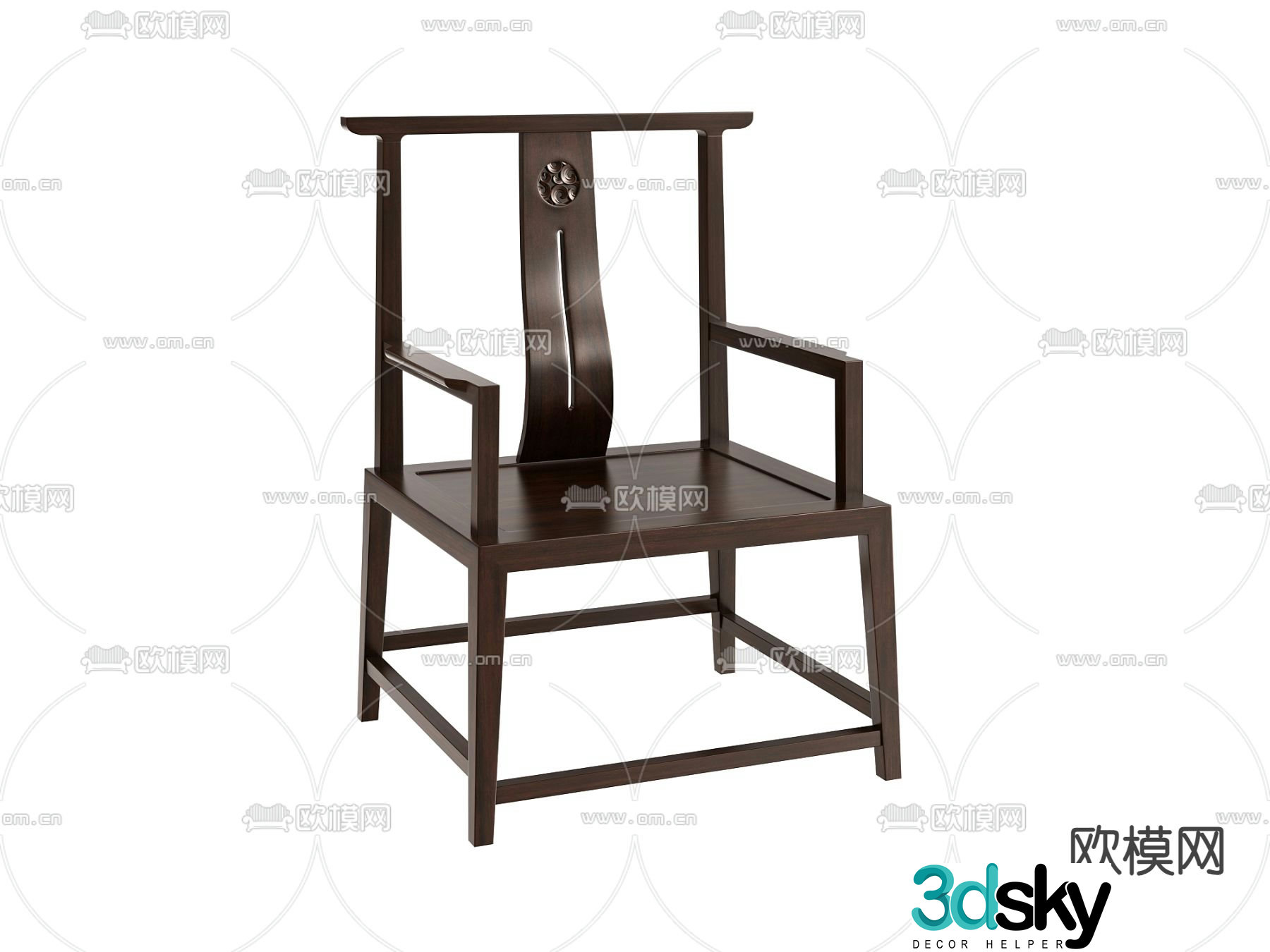New Chinese style chair Taishi chair 3d model