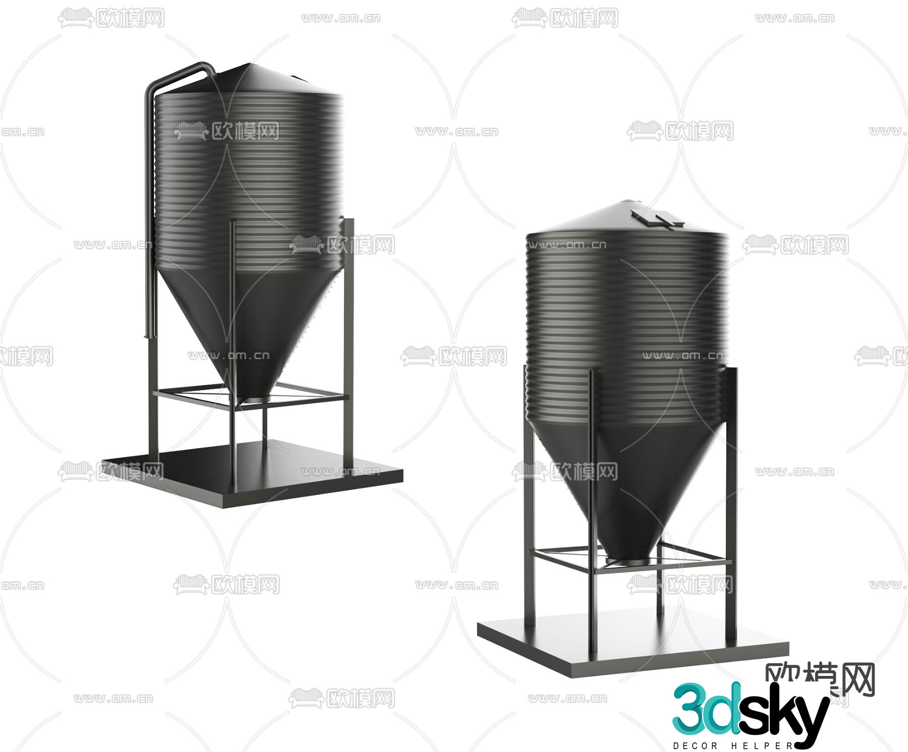 Agricultural water storage tank 3d model
