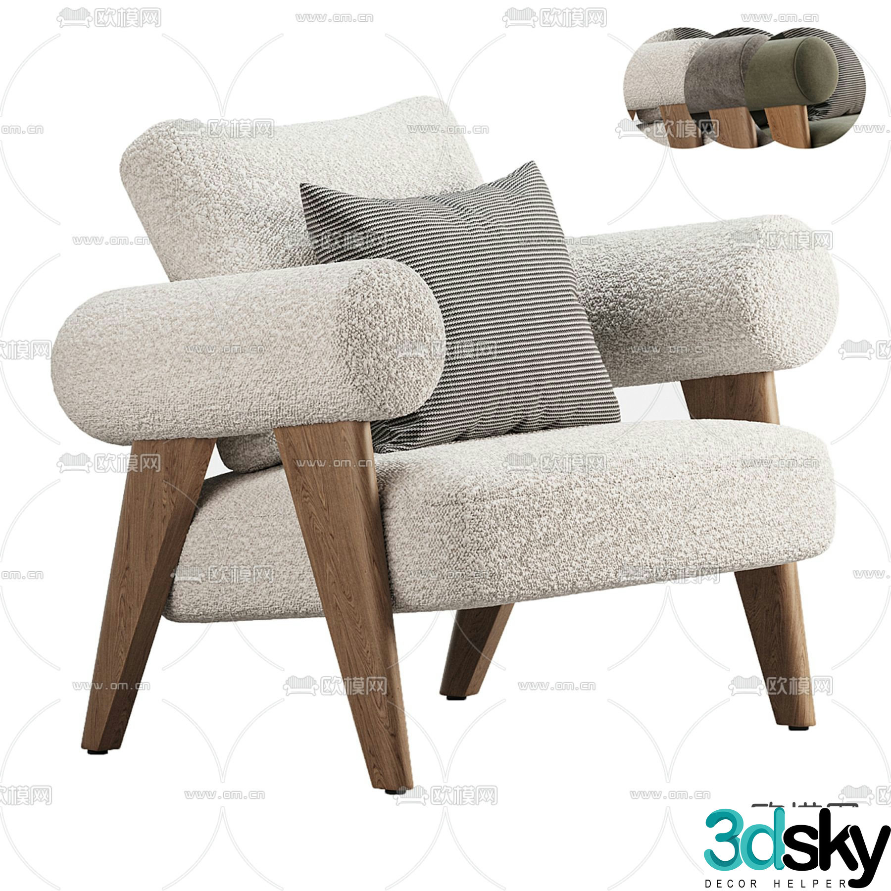 Nordic leisure chair chair 3d model