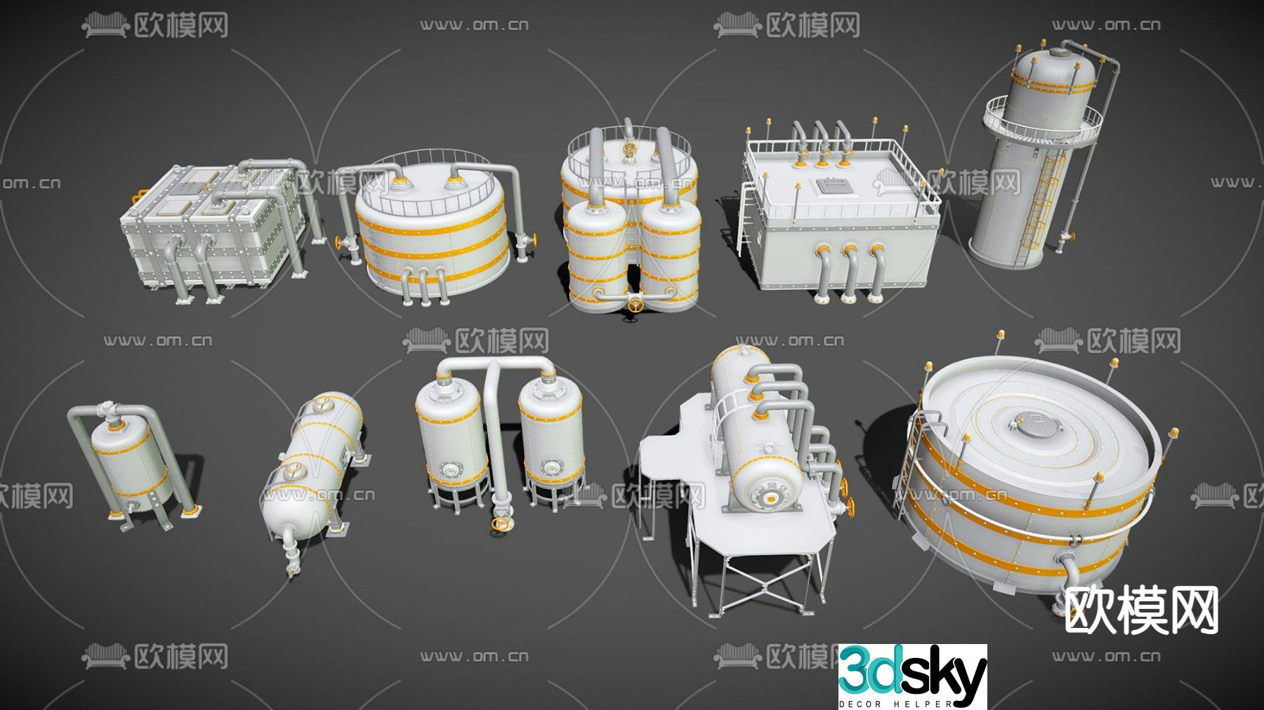 Industrial style concrete mixer 3d model