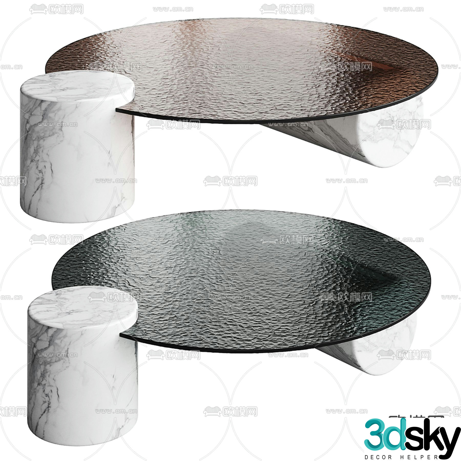 Cornerdesign water ripple coffee table round coffee table 3d model