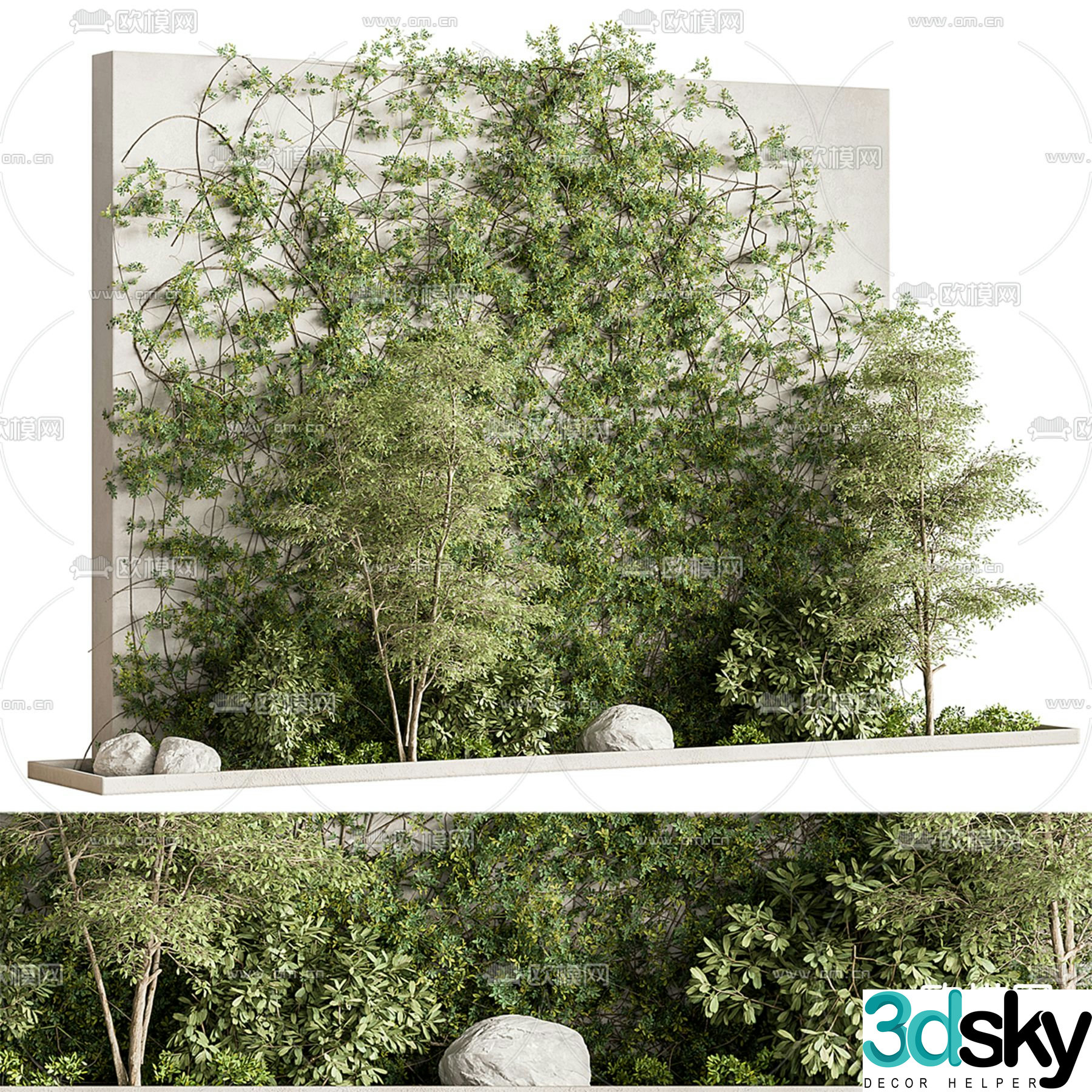 Landscape sketch plant landscaping 3D model