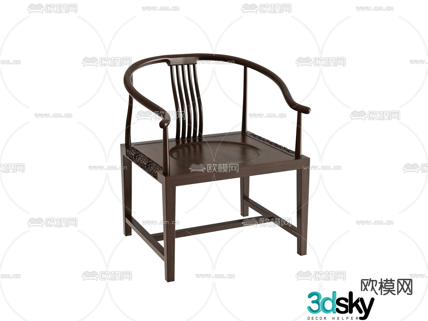 New Chinese style chair armchair 3d model