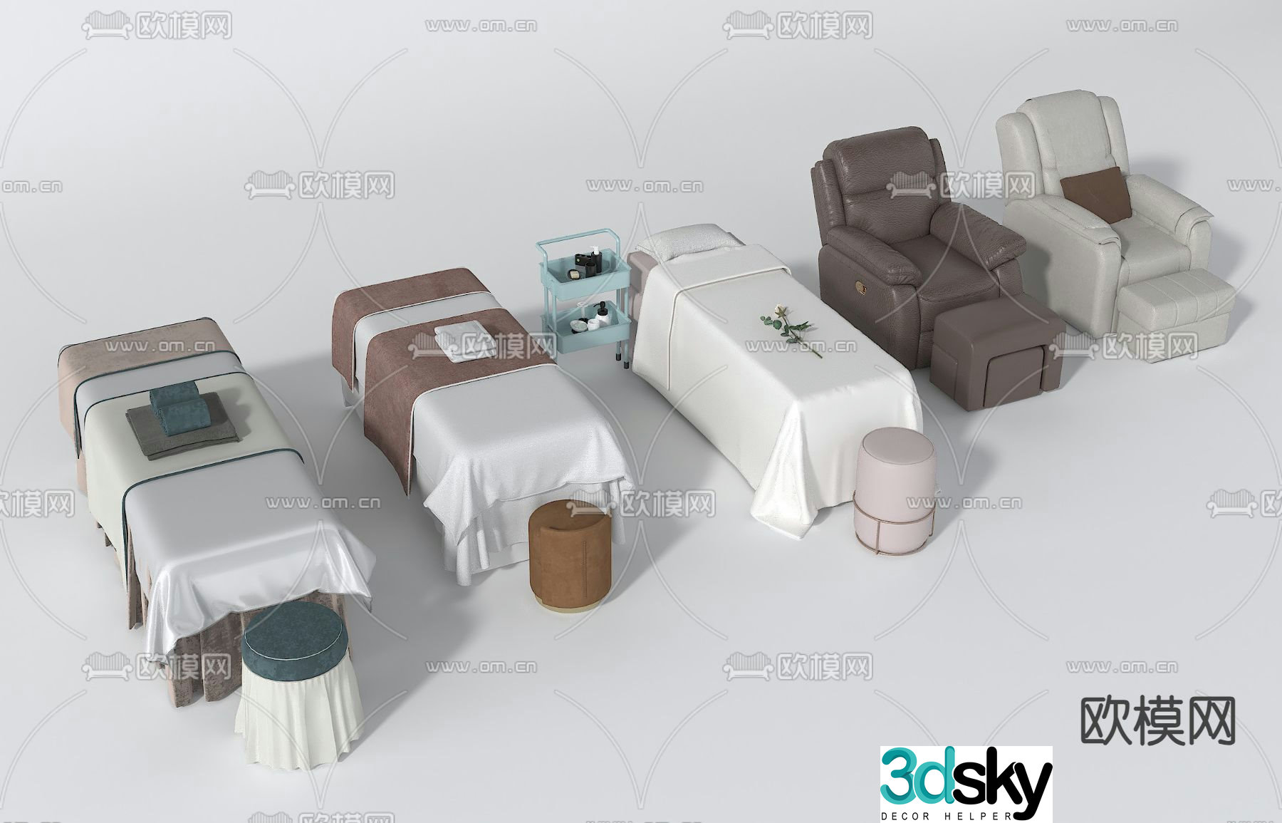Modern massage bed beauty bed 3d model
