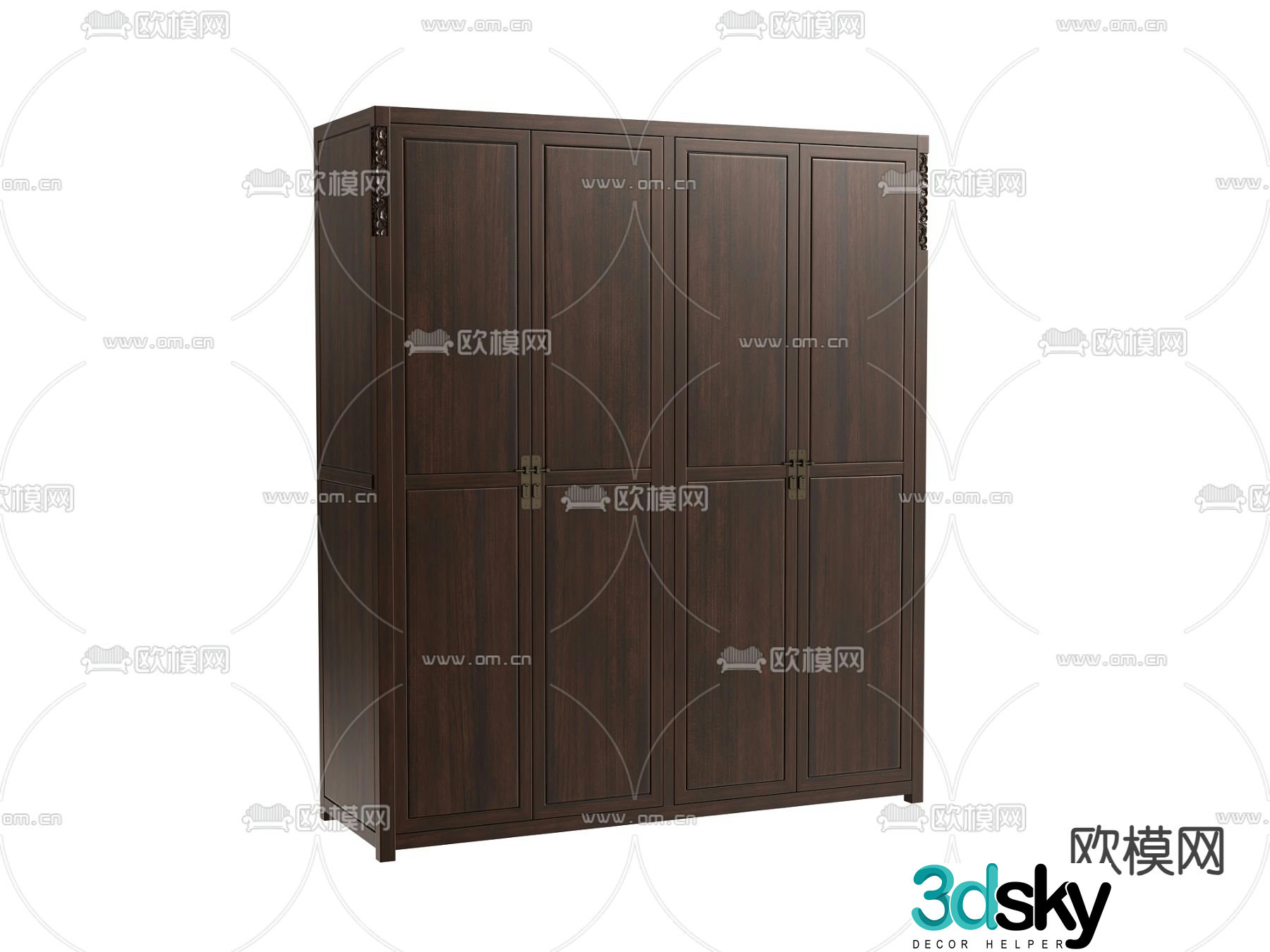 New Chinese style wardrobe 3D model