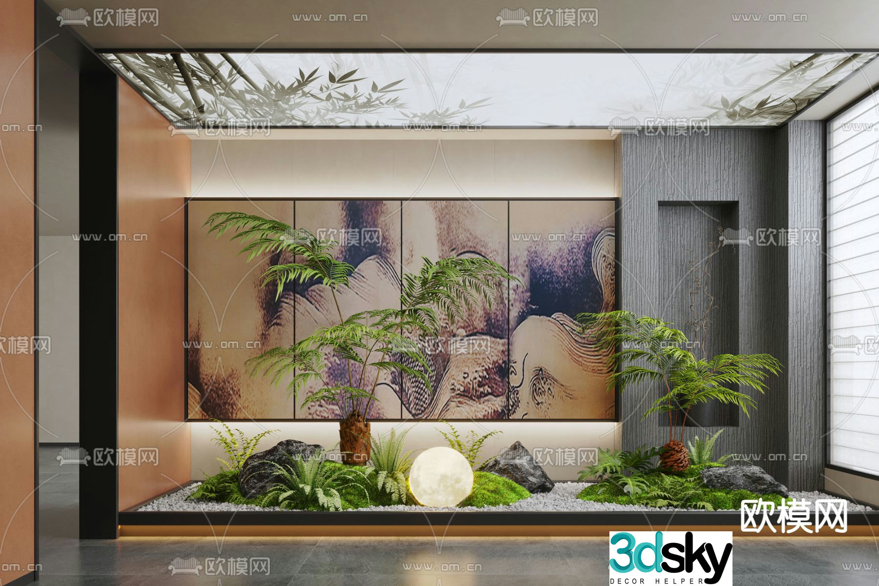 Indoor landscape plant landscaping 3d model