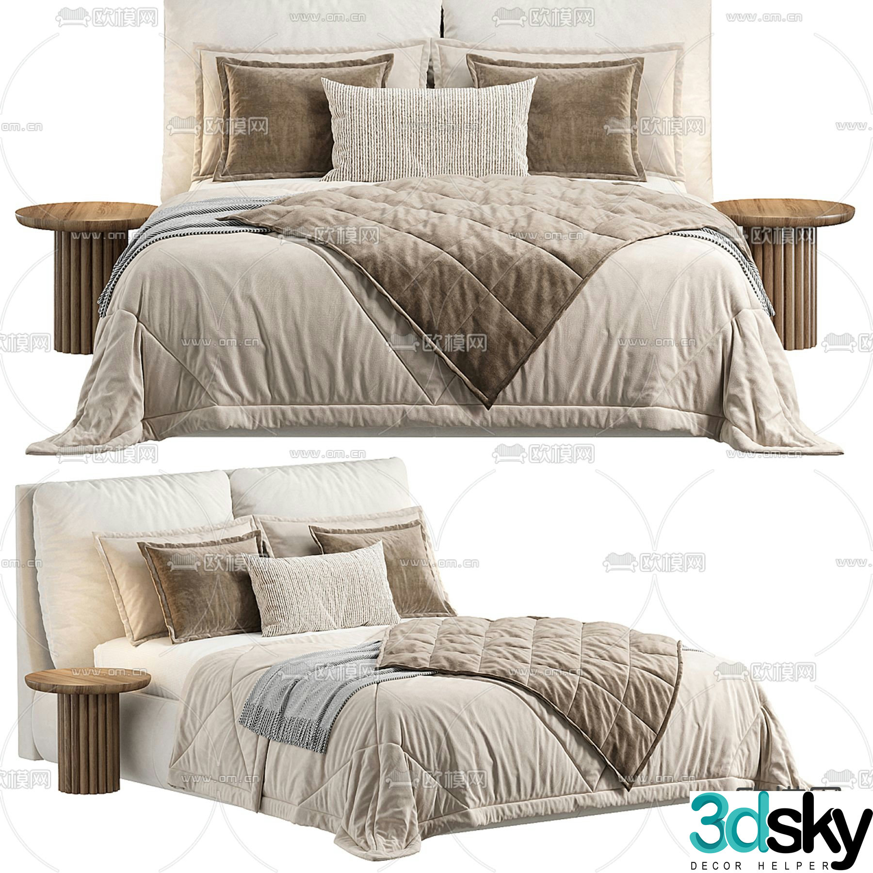 Adairs modern double bed 3d model