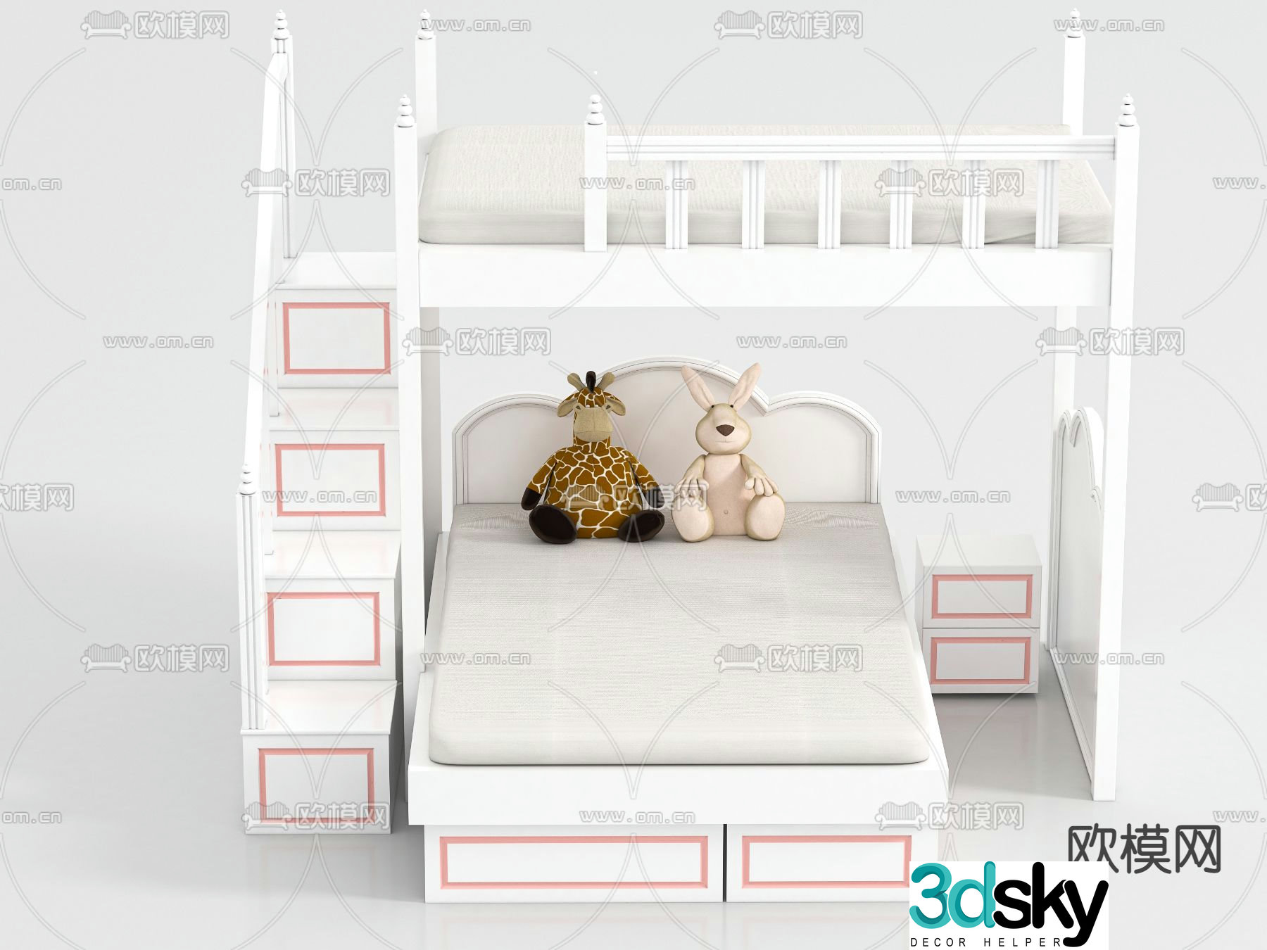 Bunk bed bunk bed 3d model