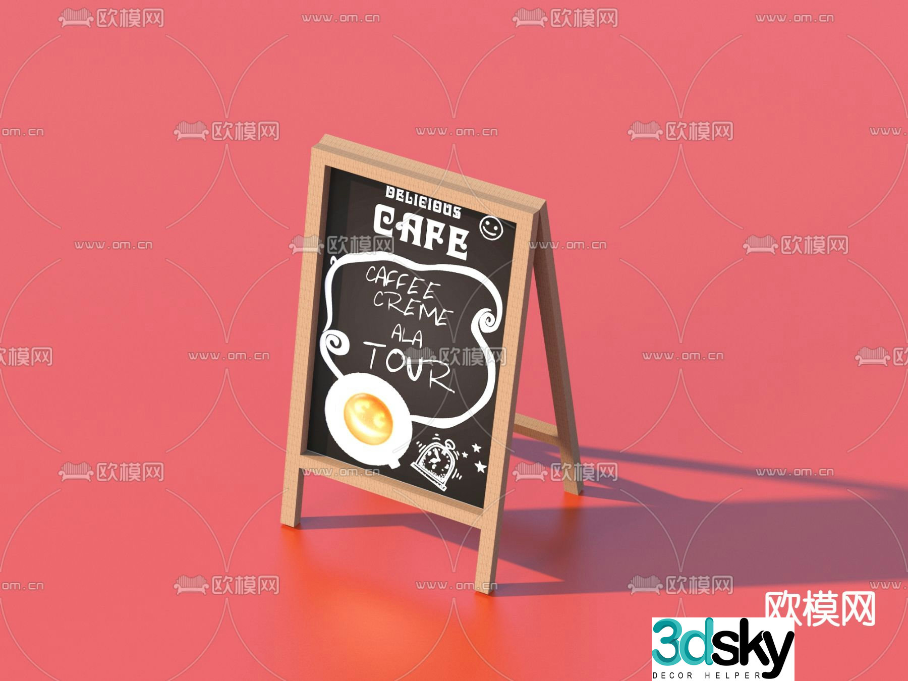 Billboard Shop Signboard Small Blackboard 3D Model