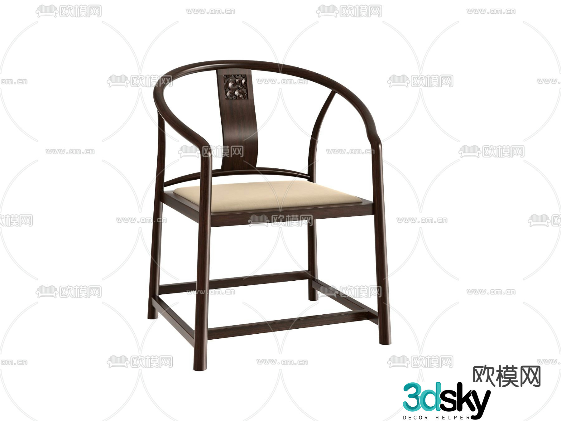 New Chinese style chair armchair 3d model