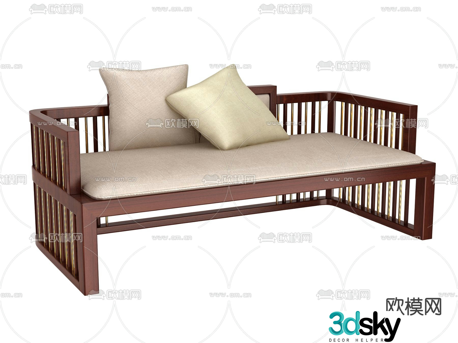 New Chinese style Arhat bed 3D model