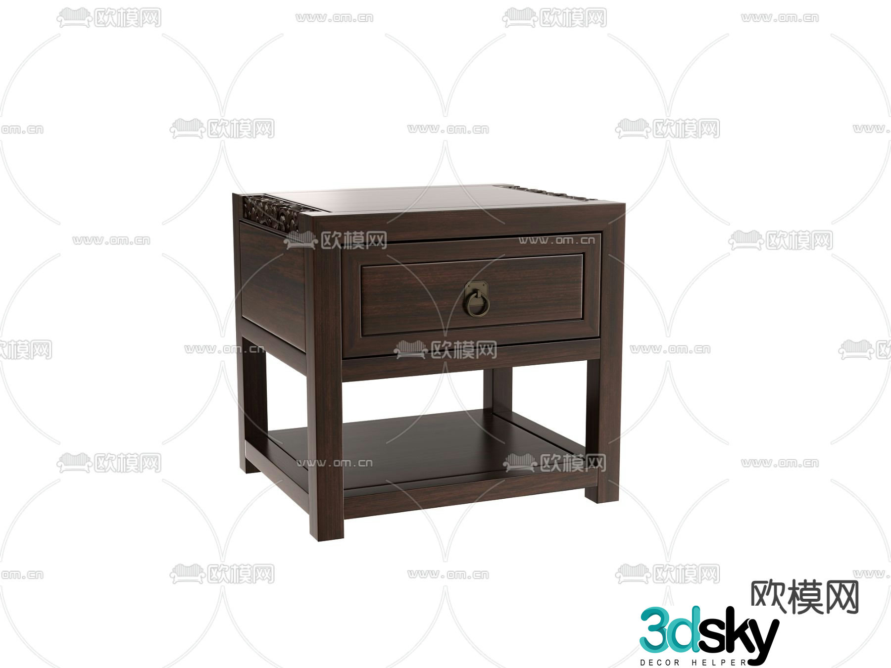 New Chinese style bedside table 3d model