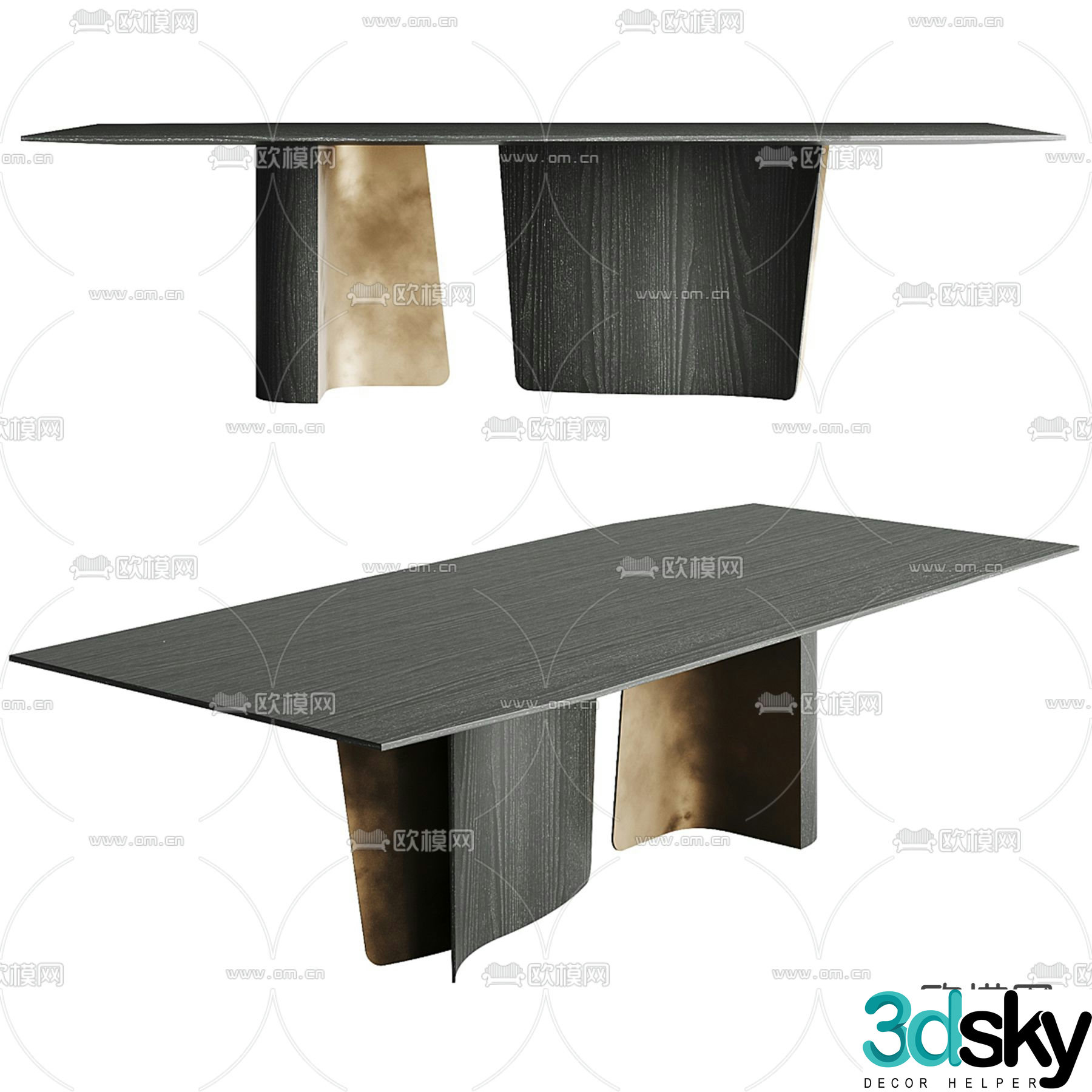 Poliform dining table square dining table 3d model