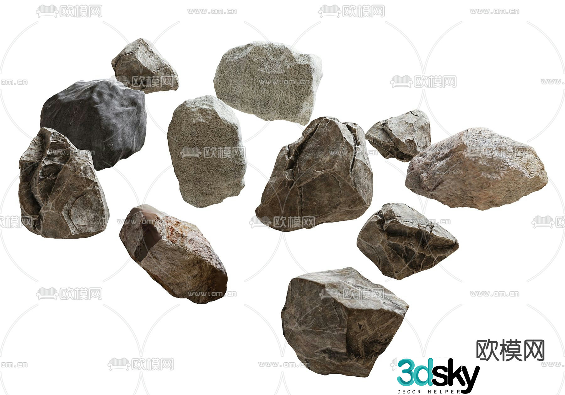 stone rocks rock 3d model