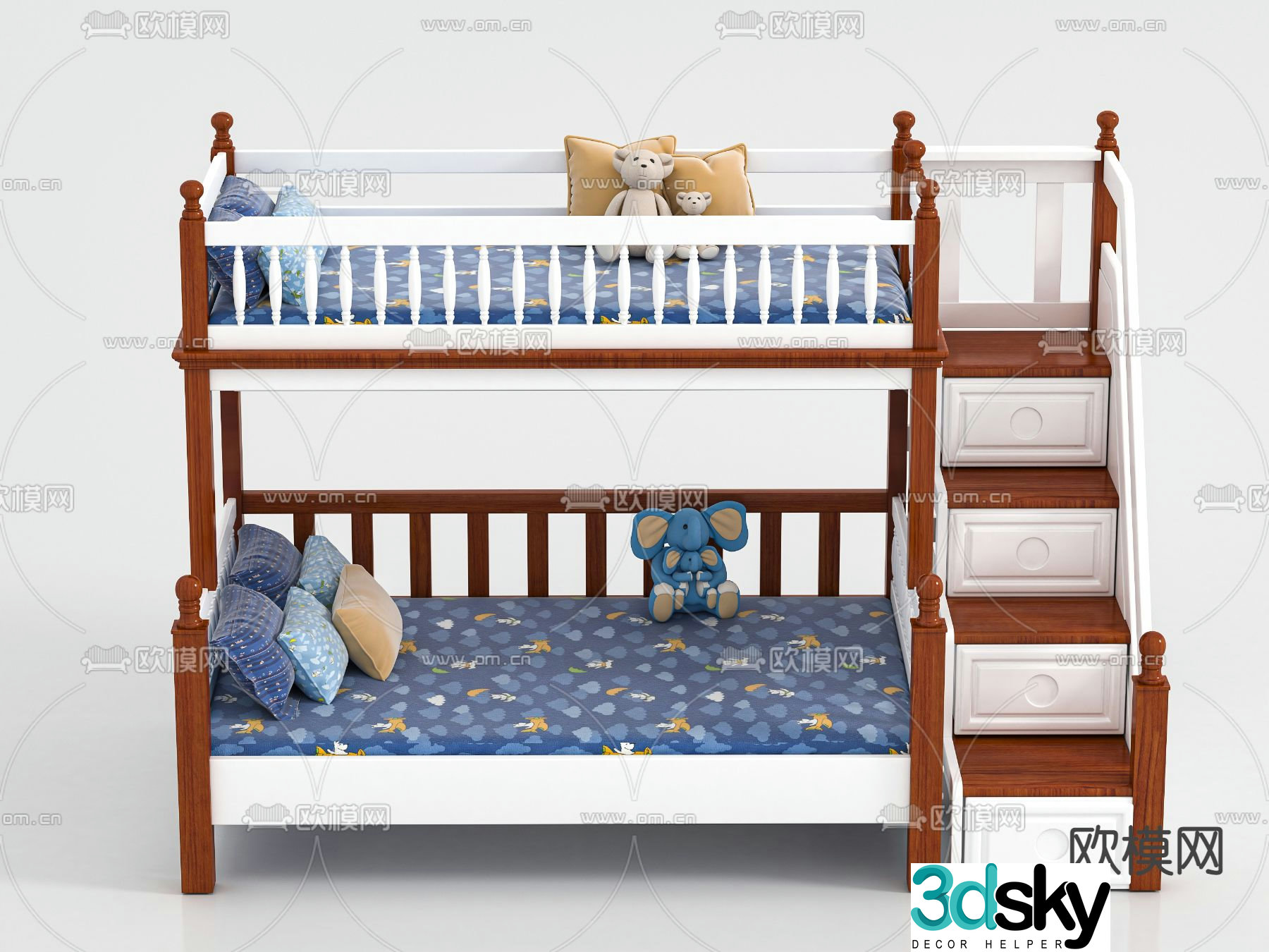 Bunk bed bunk bed 3d model