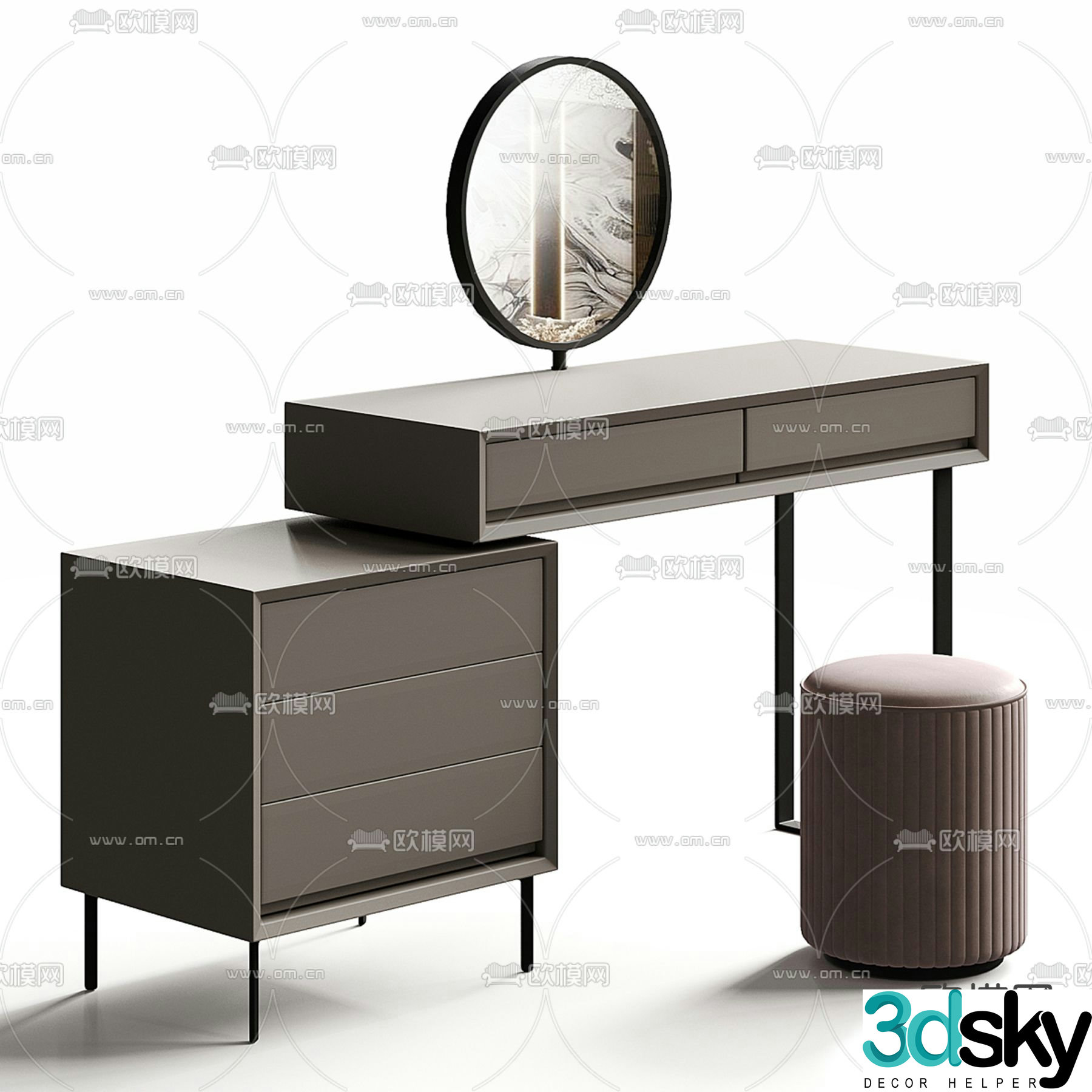 Modern dressing table makeup table 3d model