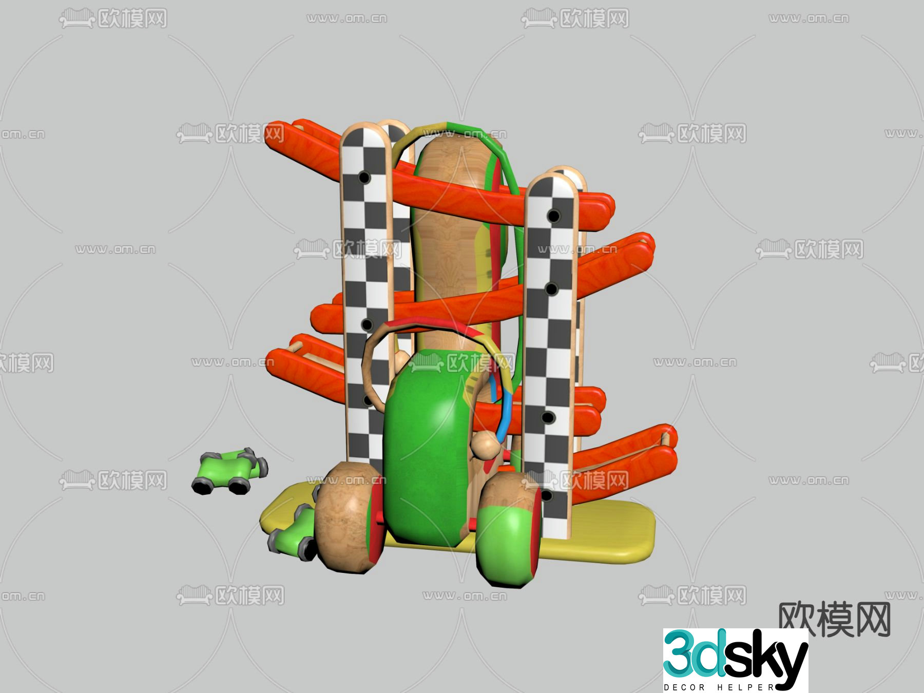 Toy building block runway 3d model
