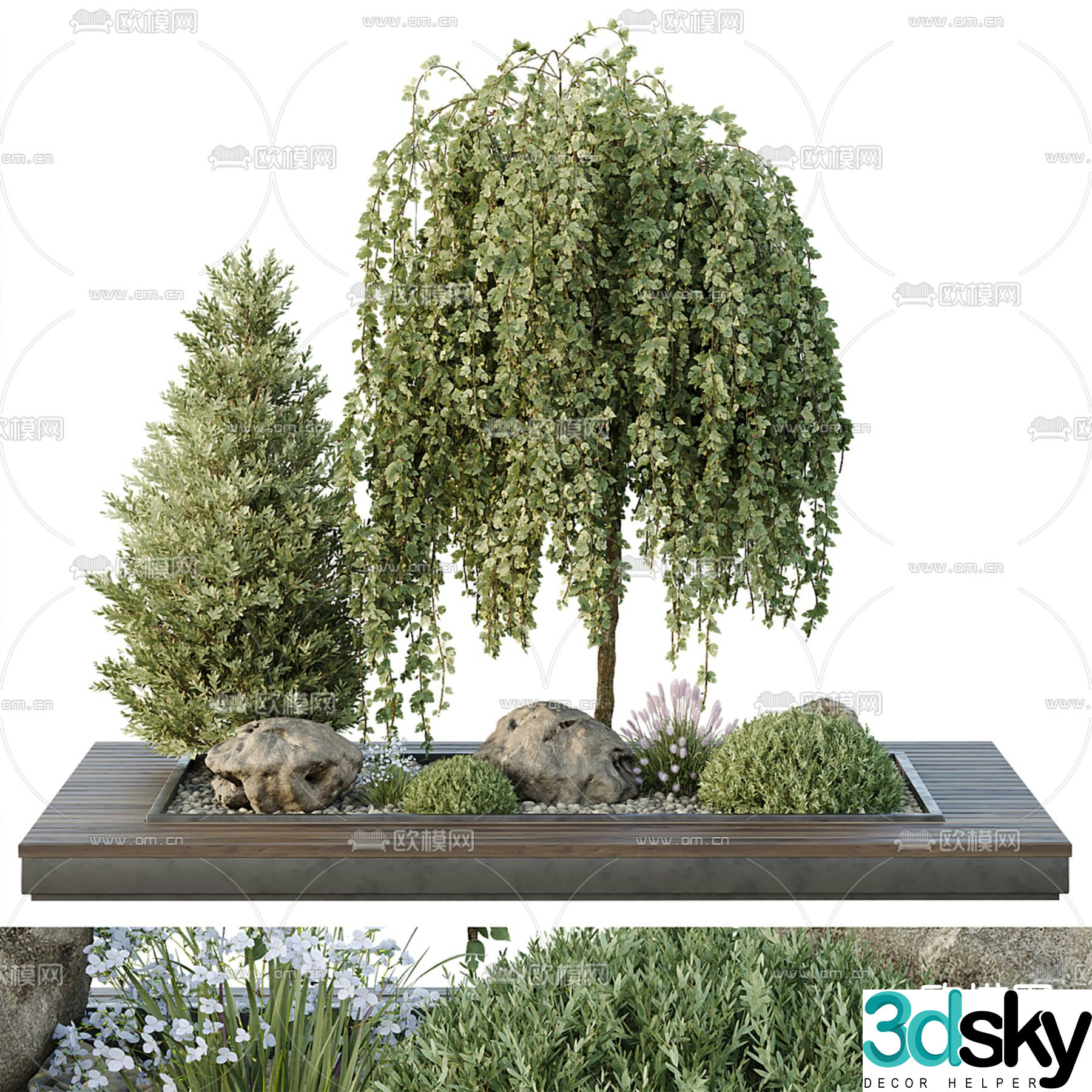 Landscape sketch plant landscaping 3D model