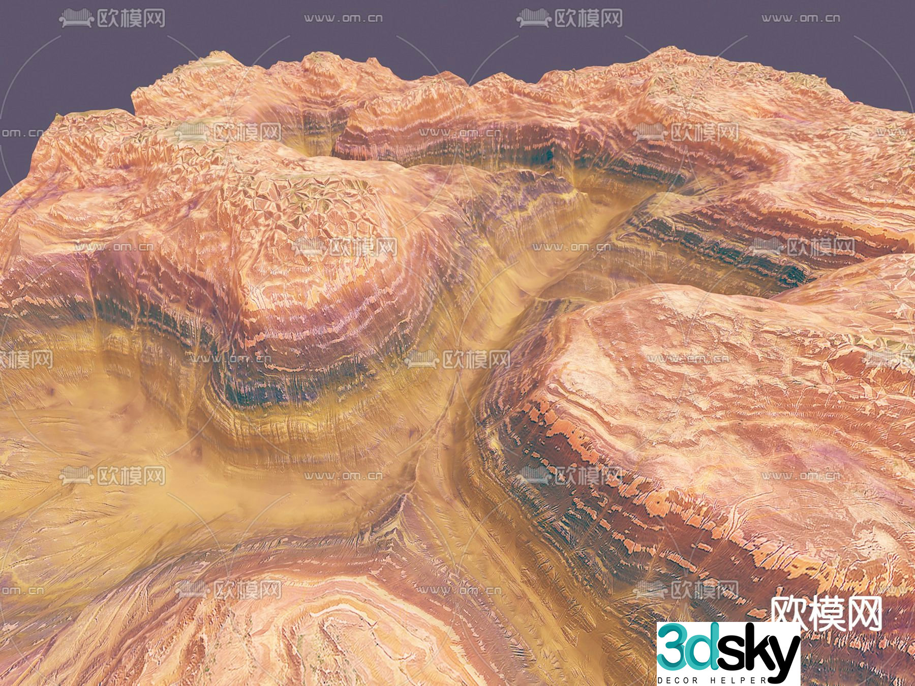 mountains valley canyon landscape 3d model