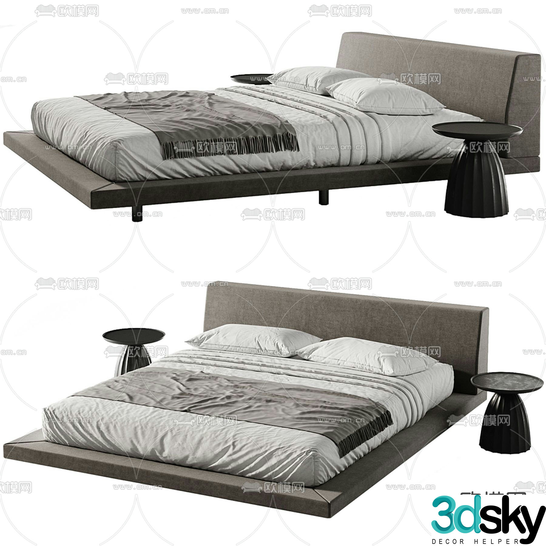 MODLOFT modern double bed 3d model
