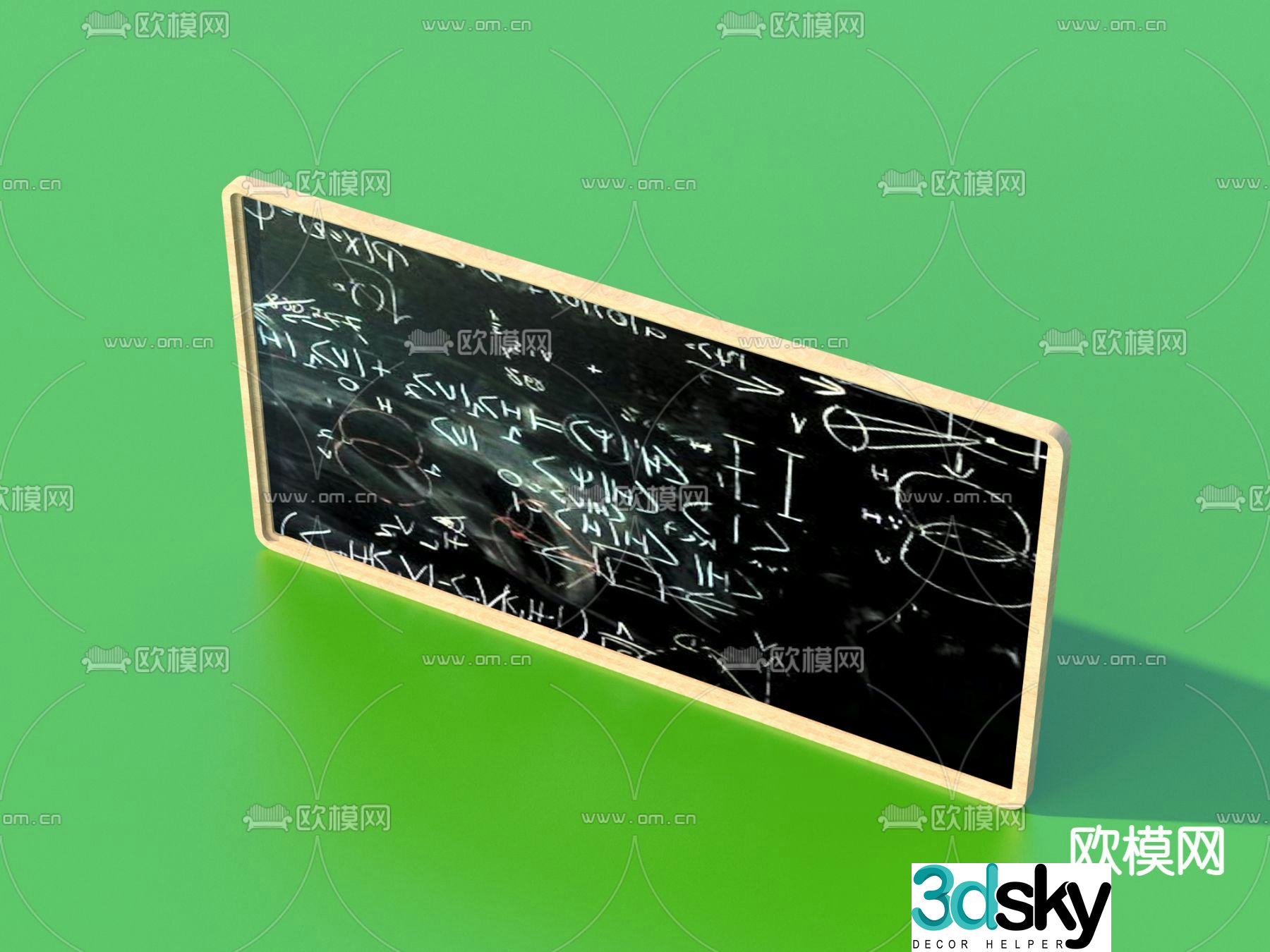 Office supplies blackboard writing board 3d model
