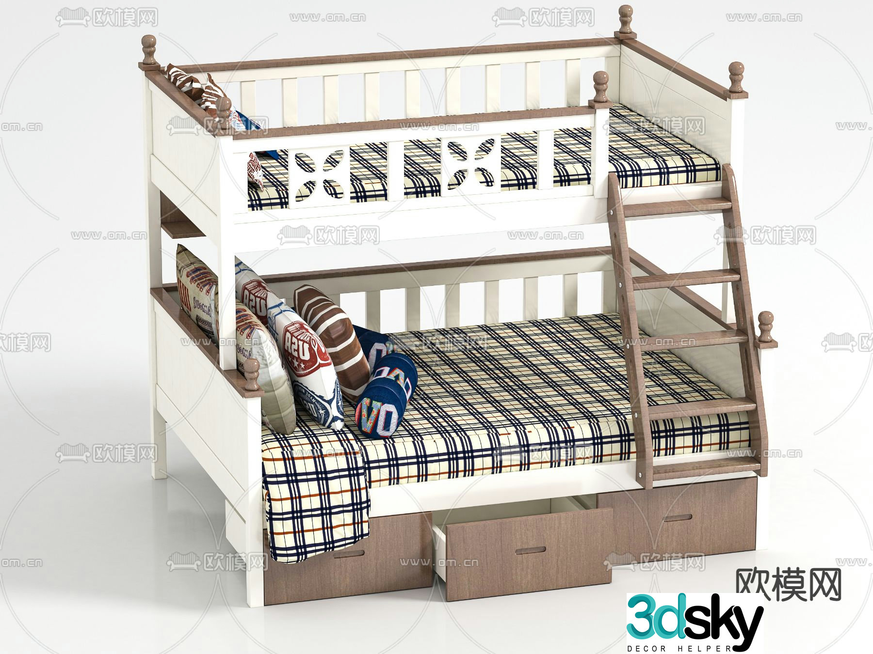 Bunk bed bunk bed 3d model