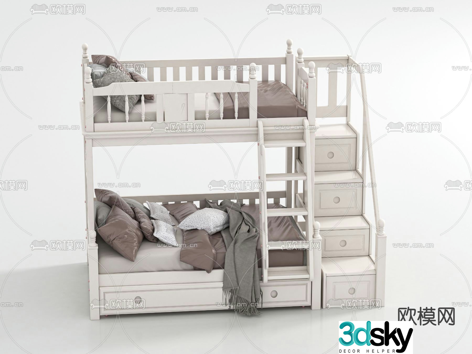 Bunk bed bunk bed 3d model