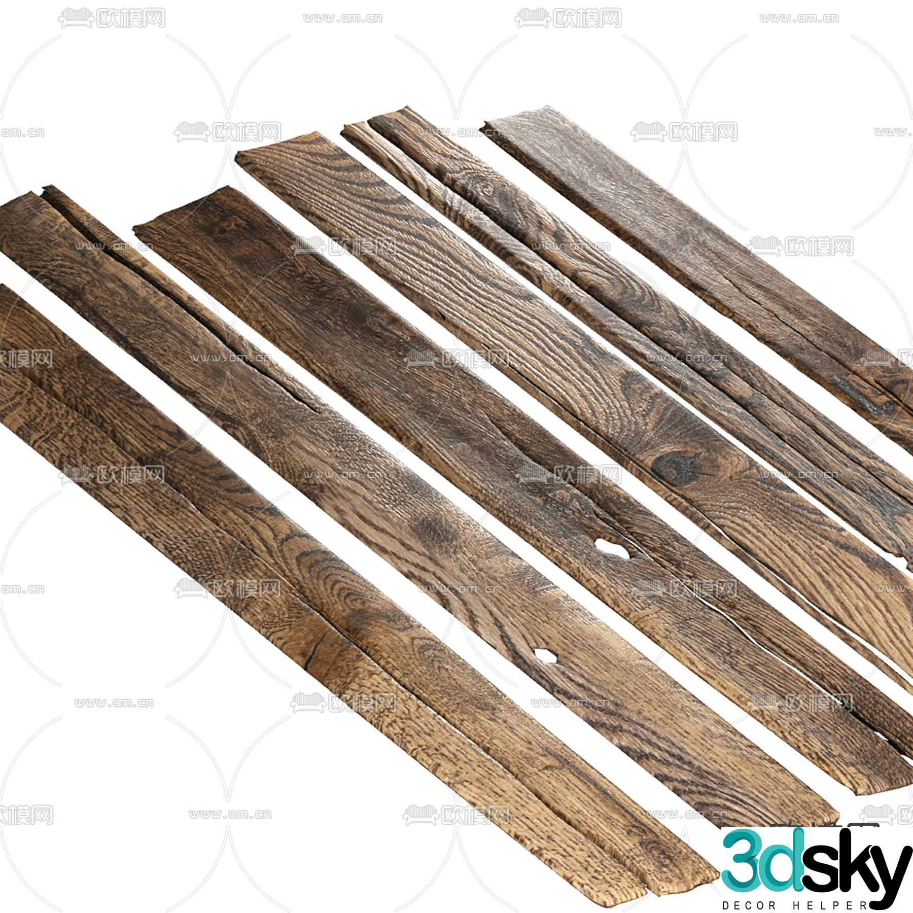 wood wooden beam wood plank 3d model