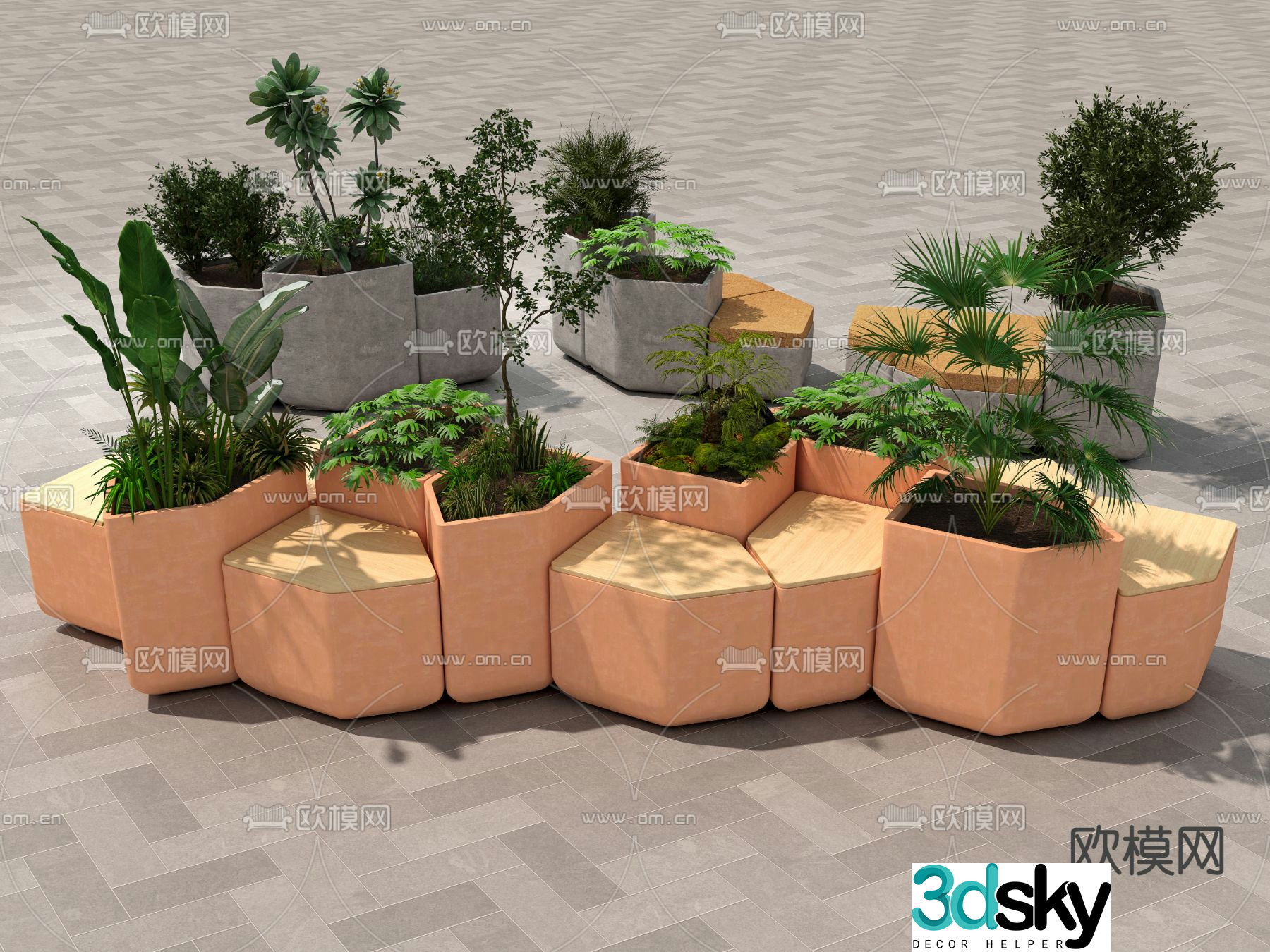 Landscape seat outdoor chair 3d model