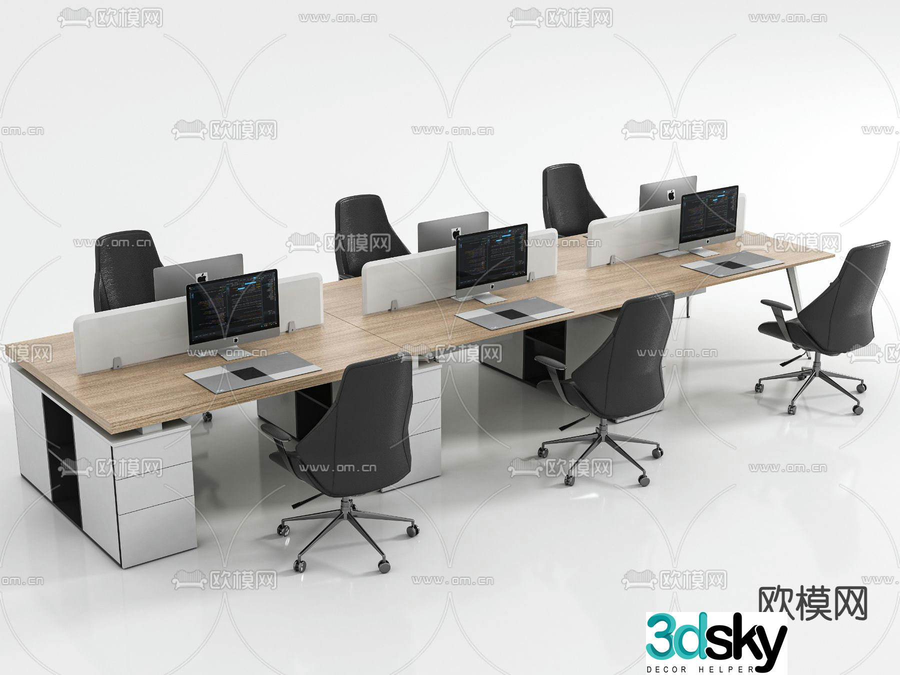 desk post workstation 3d model
