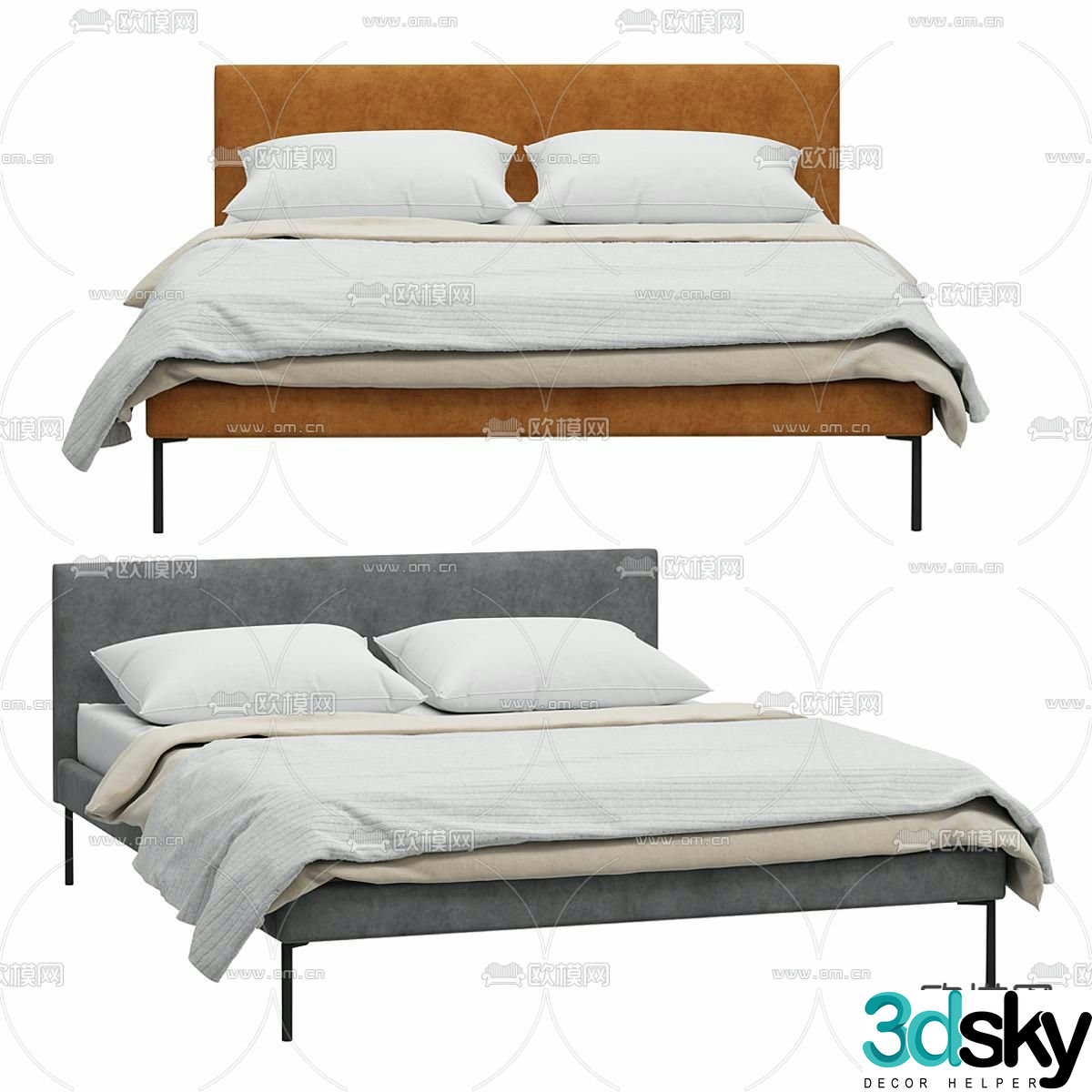 AMYEN double bed 3d model