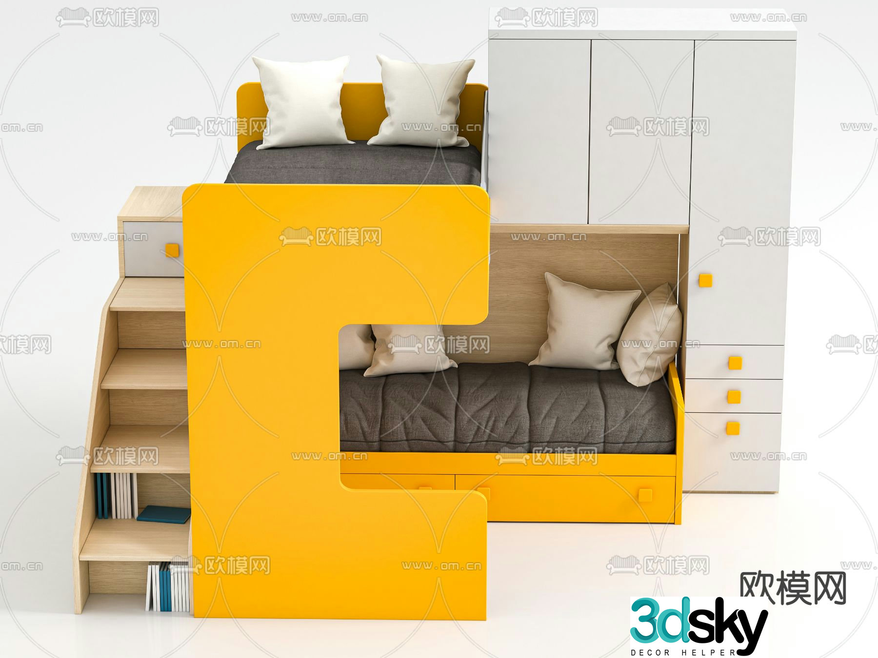 Bunk bed bunk bed 3d model
