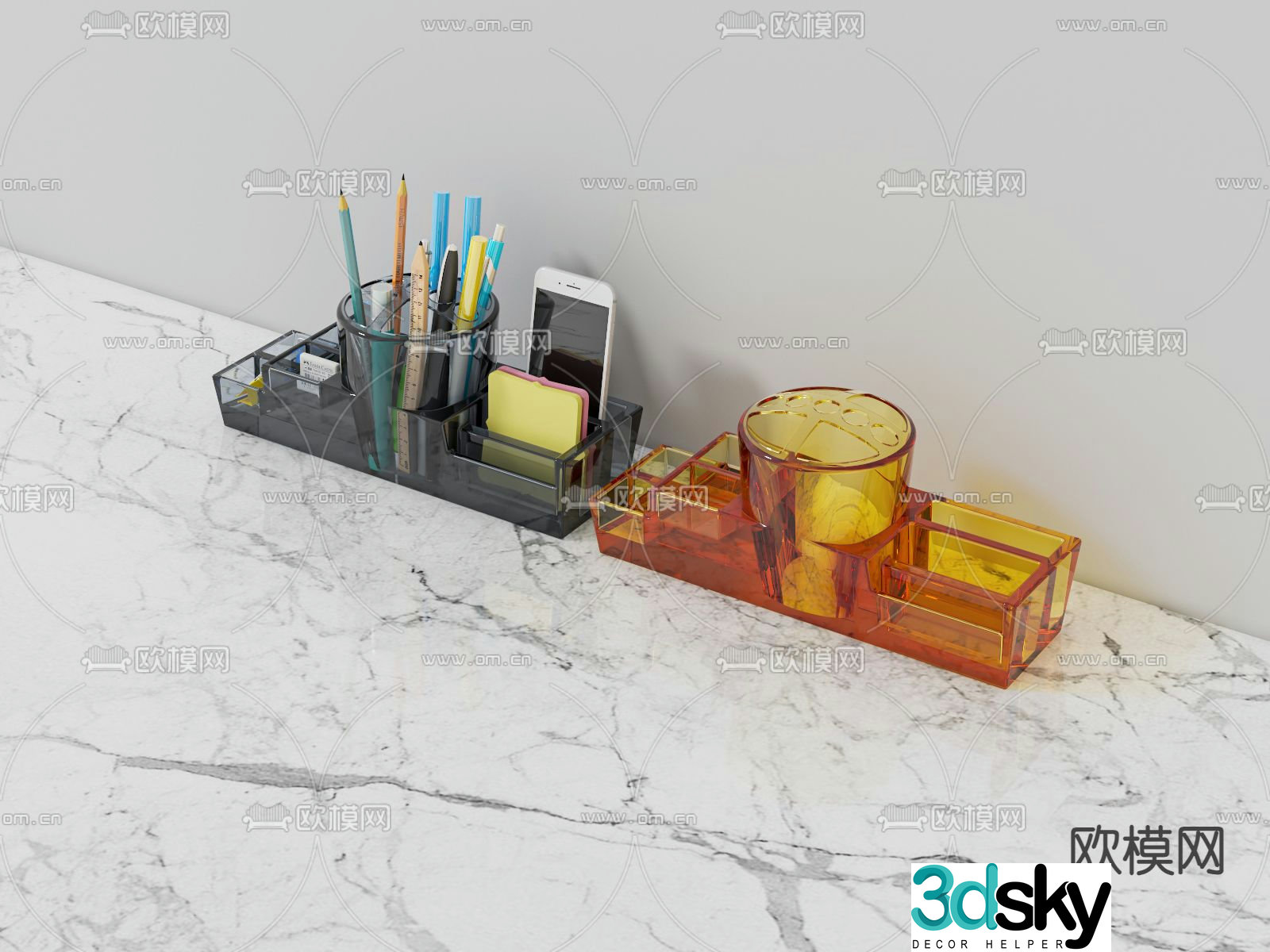 Pen holder storage box office supplies 3d model
