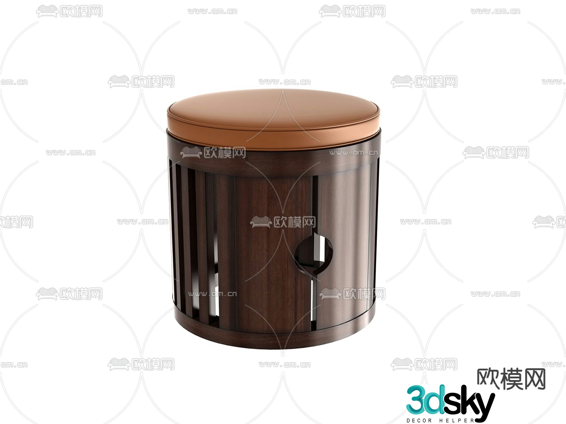 New Chinese style tea stool round stool stool 3d model