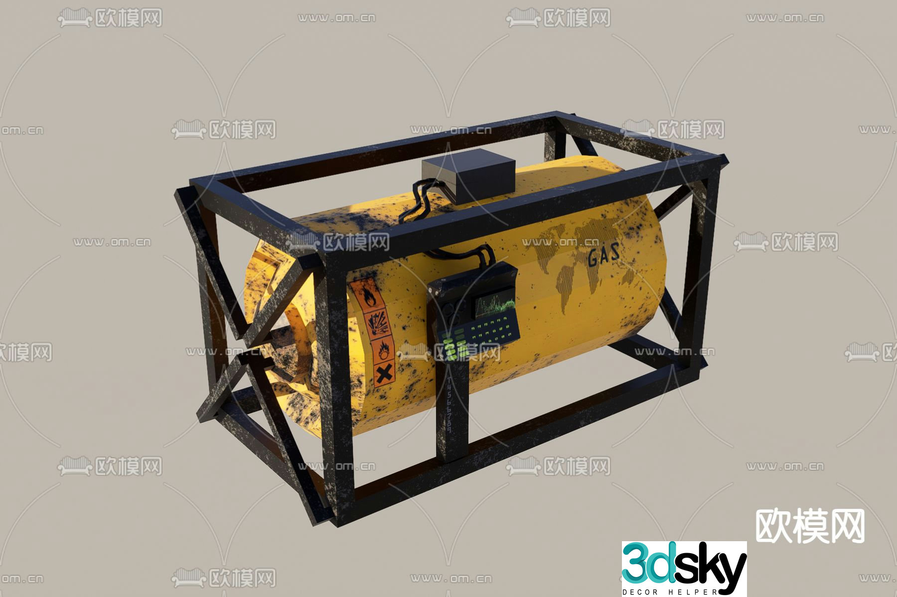 Industrial equipment small gas tank gas storage tank 3d model