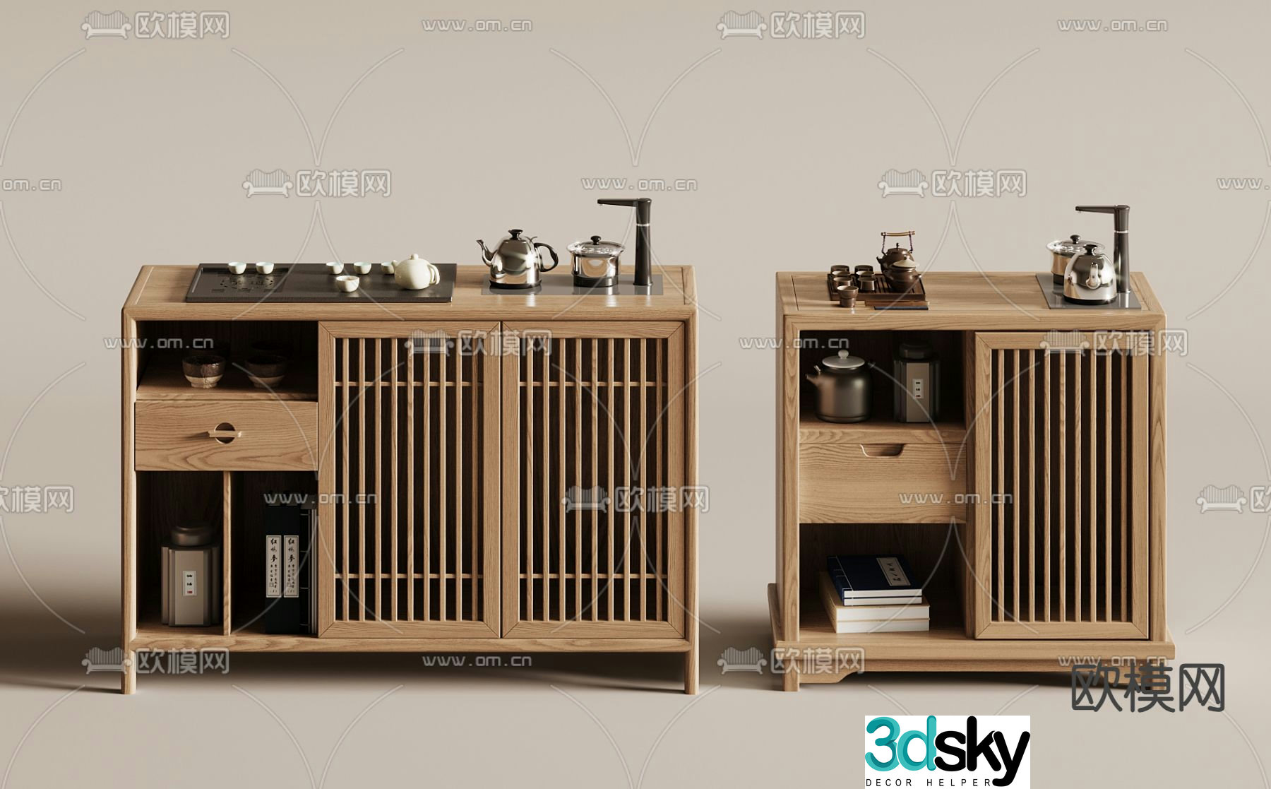 Medieval style tea cabinet tea cabinet 3d model