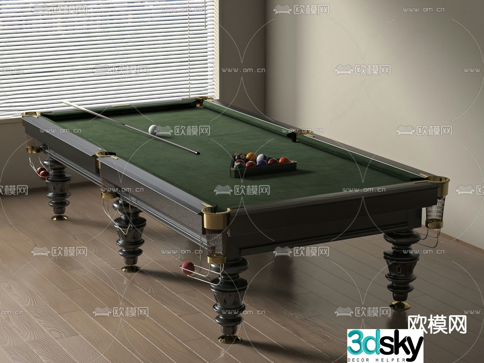Pool table 3d model