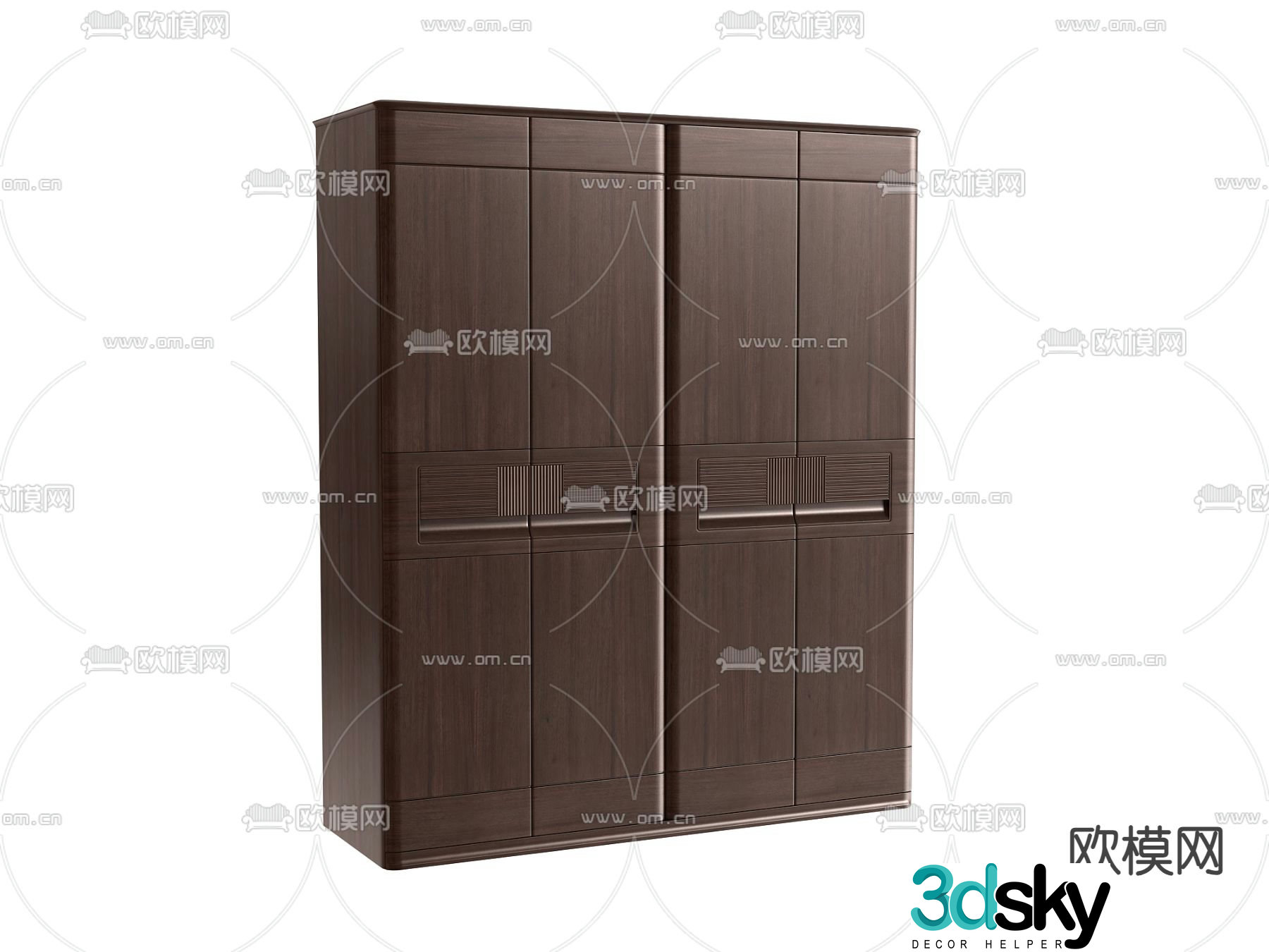 Solid wood wardrobe finished wardrobe 3d model