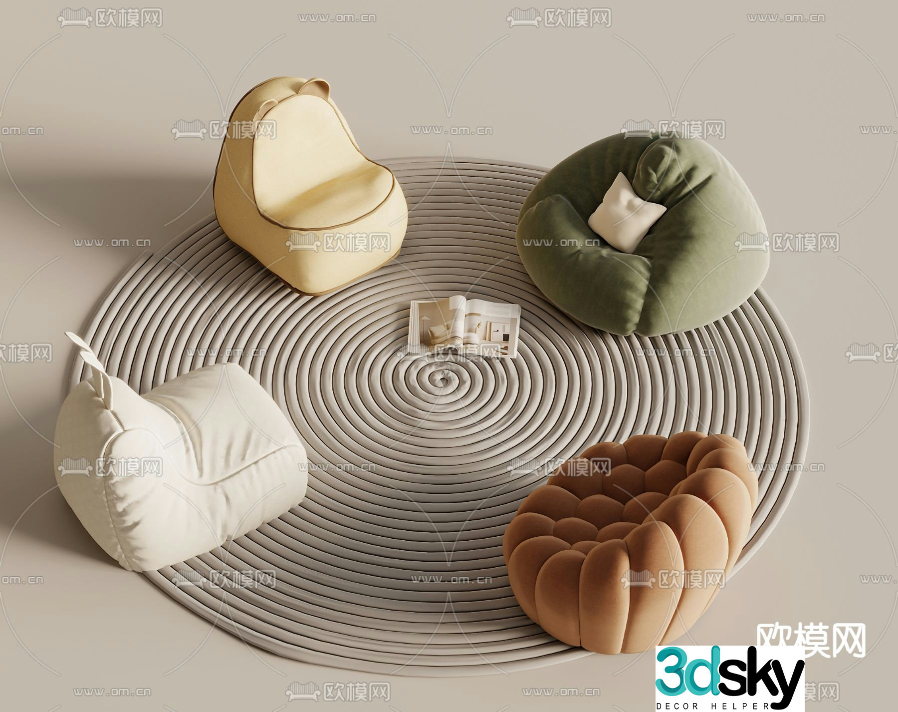 Beanbag leisure sofa 3d model