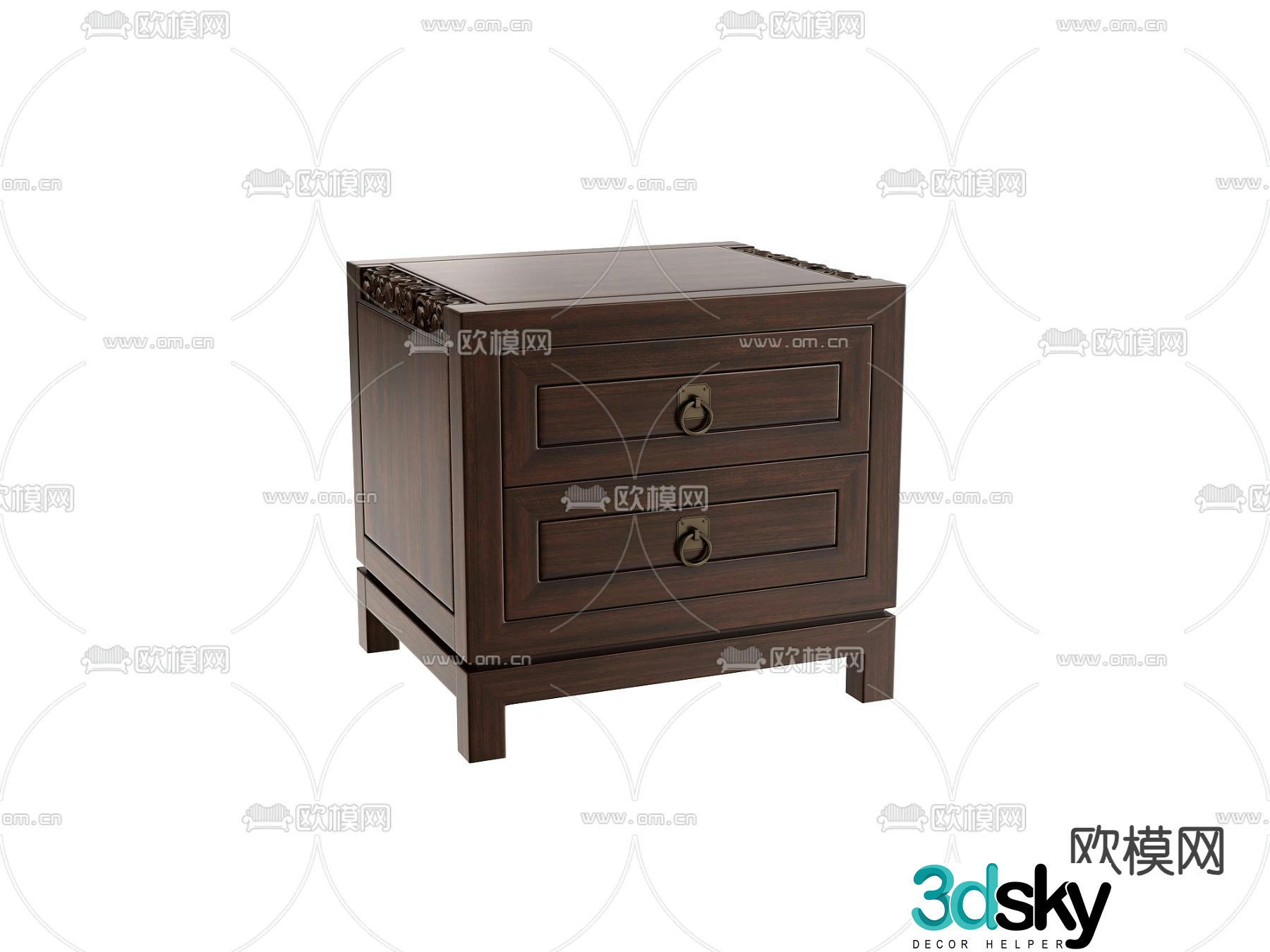 New Chinese style bedside table 3d model