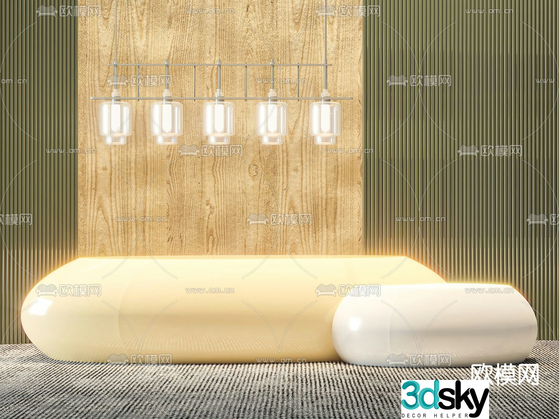 Front desk service desk reception desk 3d model