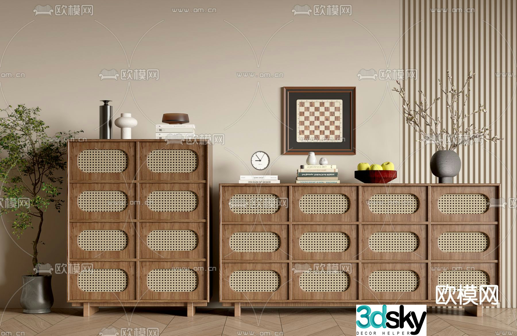Wasabi chest of drawers side cabinet 3D model