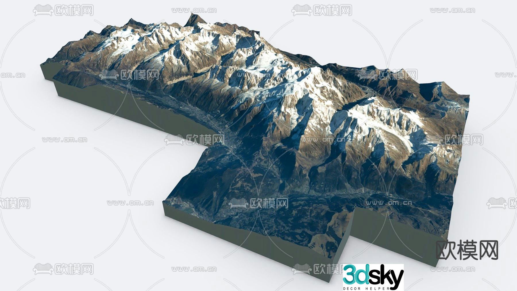 peaks mountains mountains mountains landscape 3d model