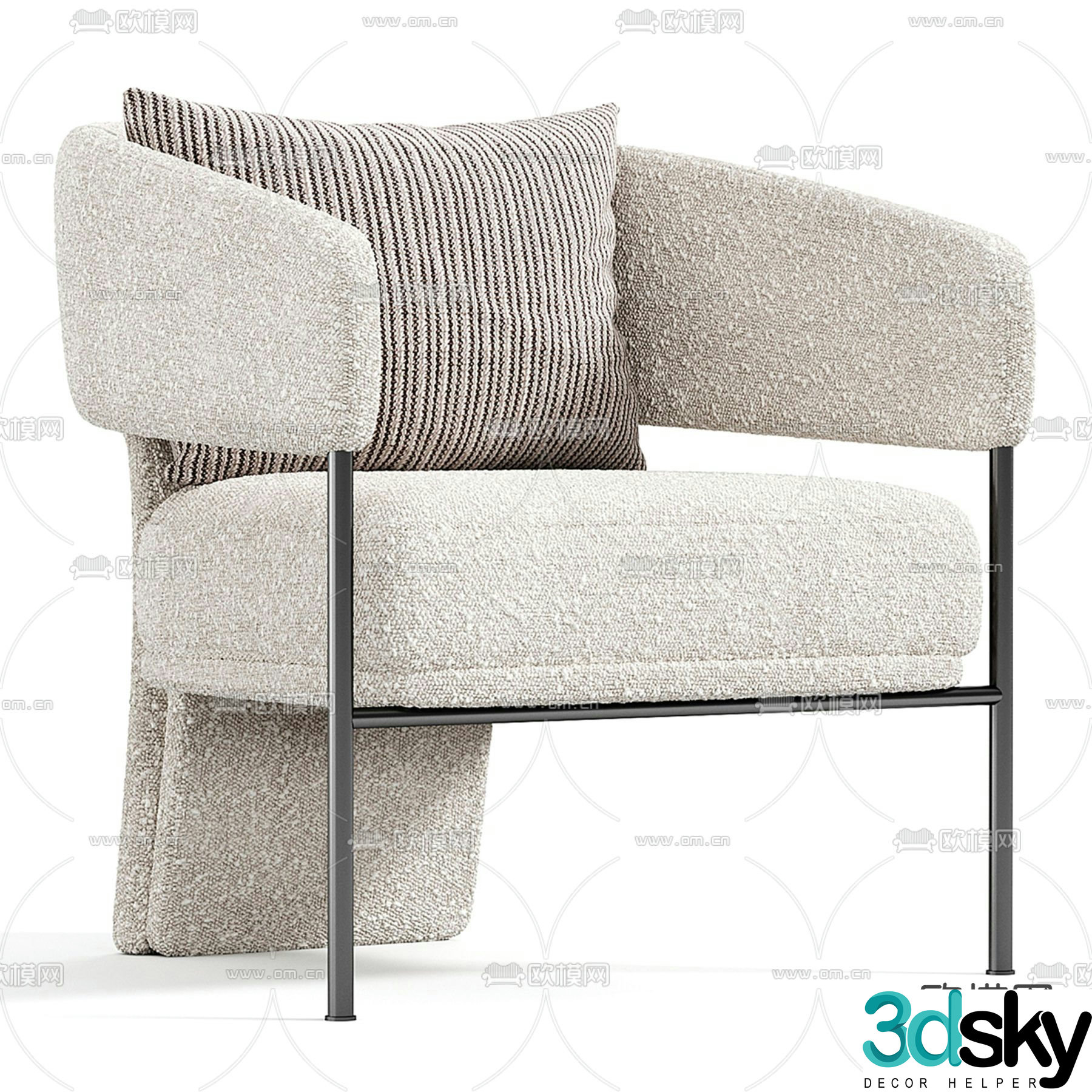 Loti lounge chair seat 3d model