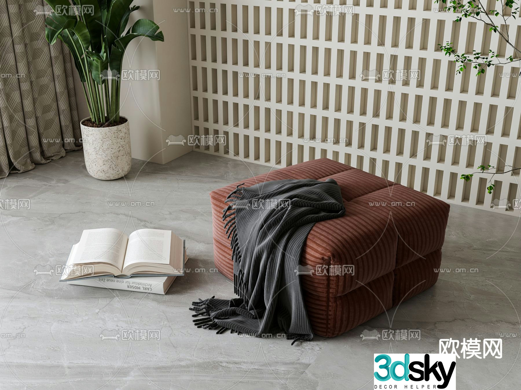 sofa stool stool 3d model