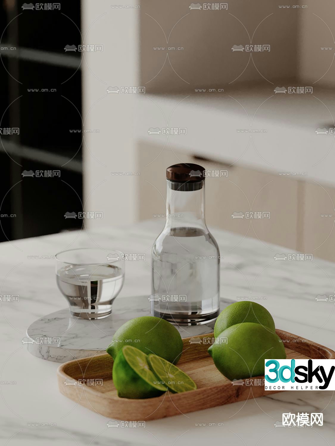 Fruit Plate Lemon Ornament 3D Model