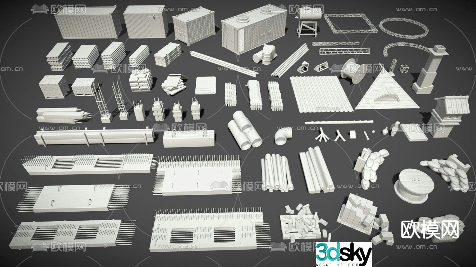 Gypsum ornaments Industrial ornaments Toy 3D model