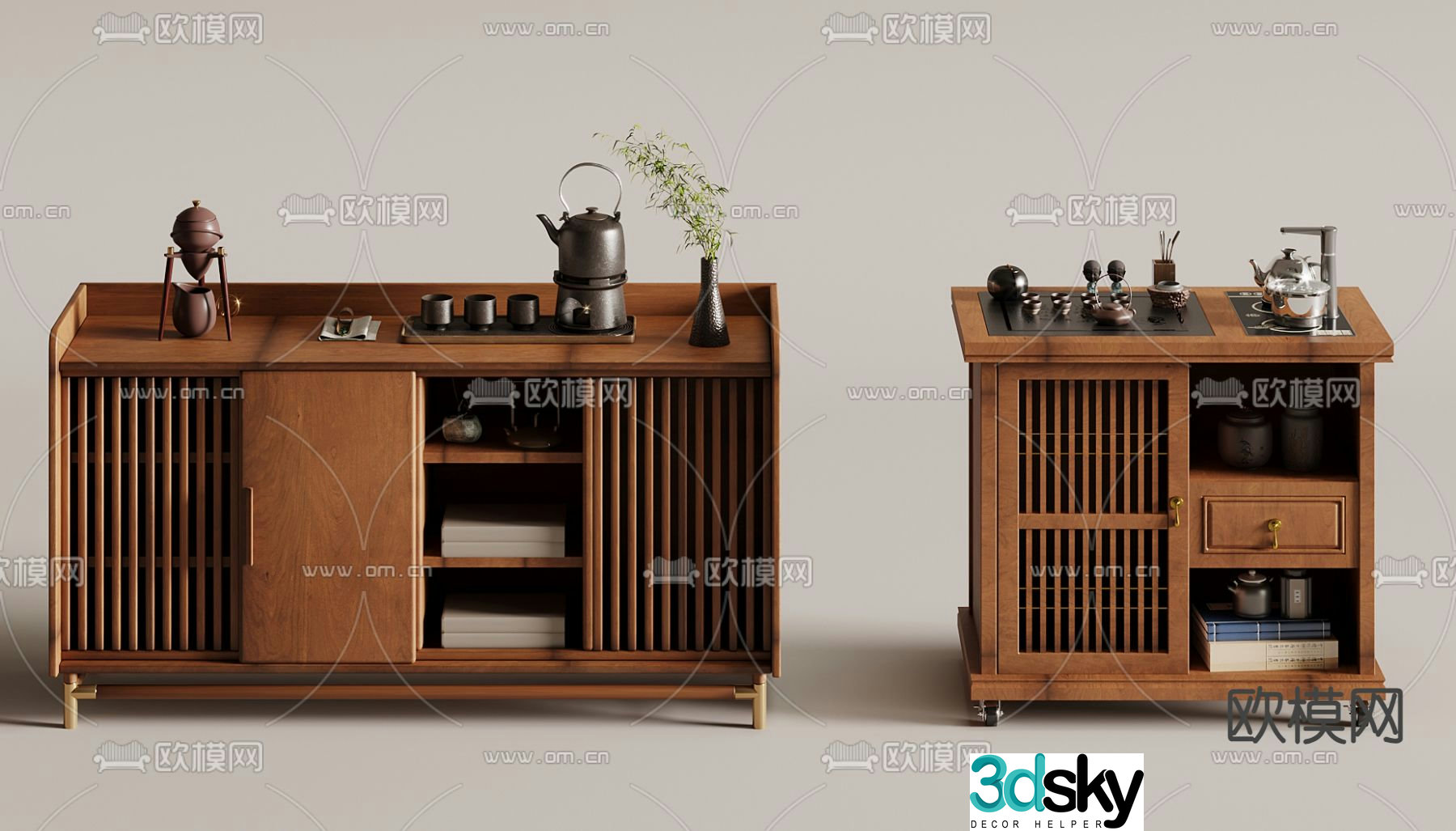Medieval style tea cabinet tea cabinet 3d model