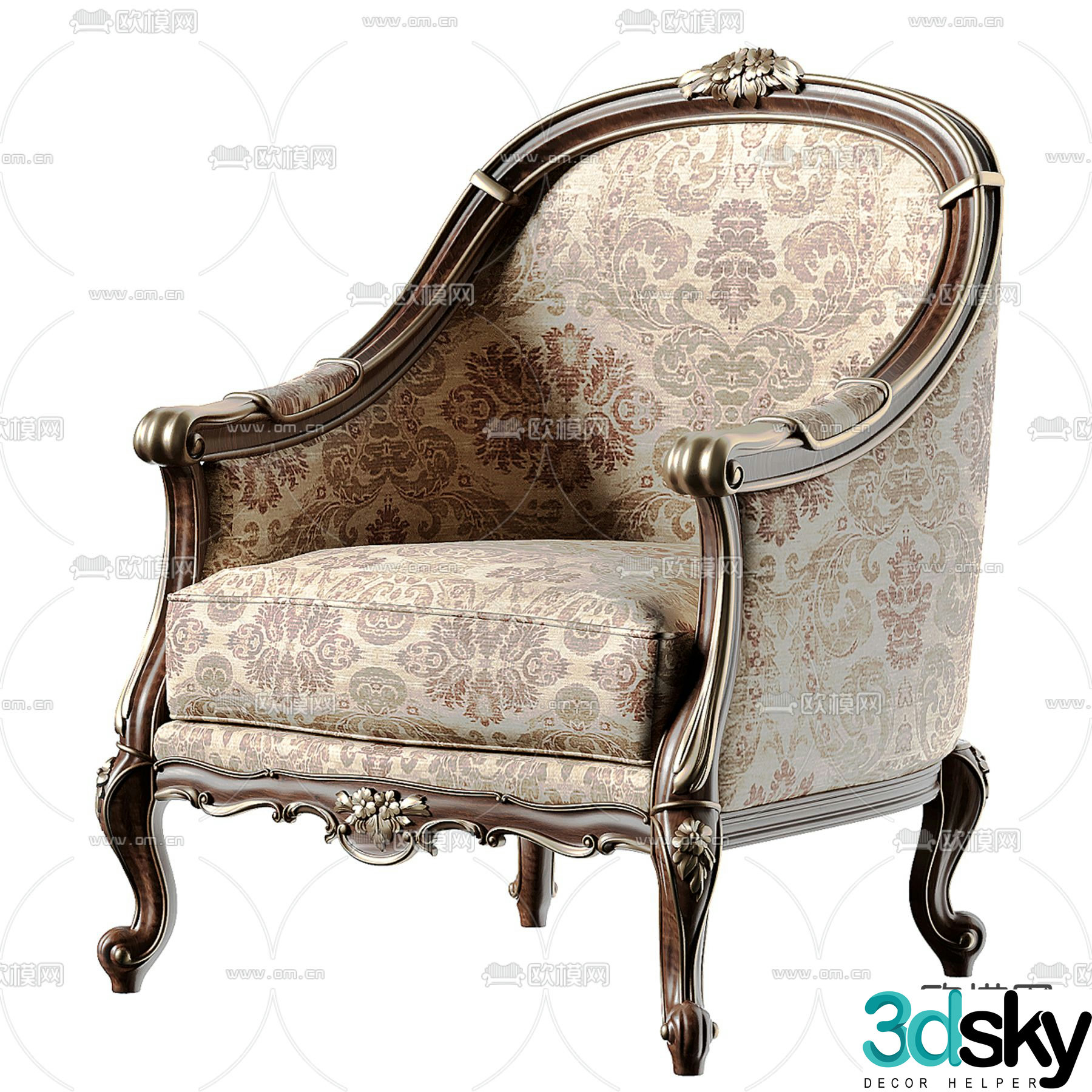 Belfan European style leisure chair 3d model