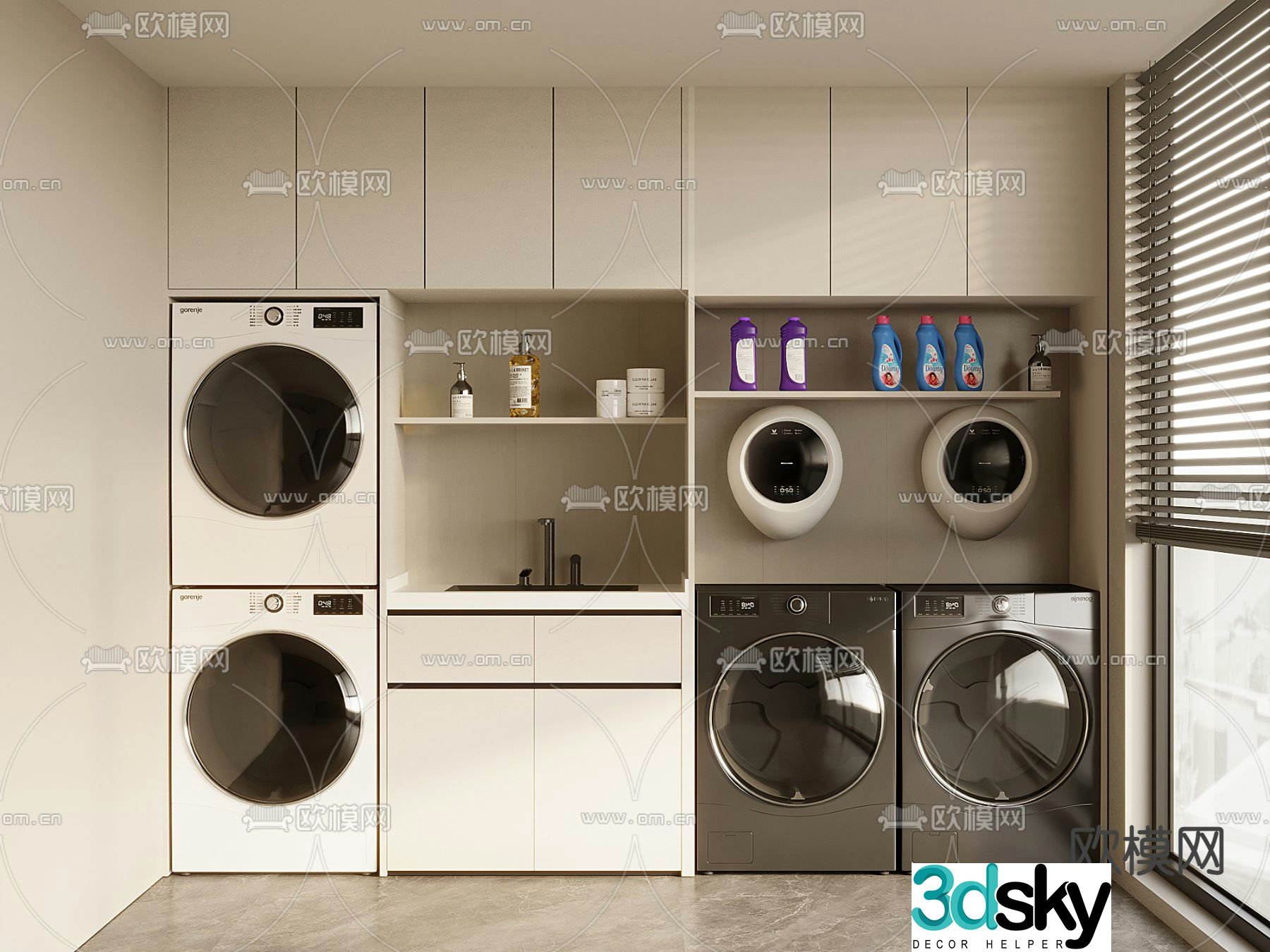 Laundry room laundry room laundry cabinet 3d model